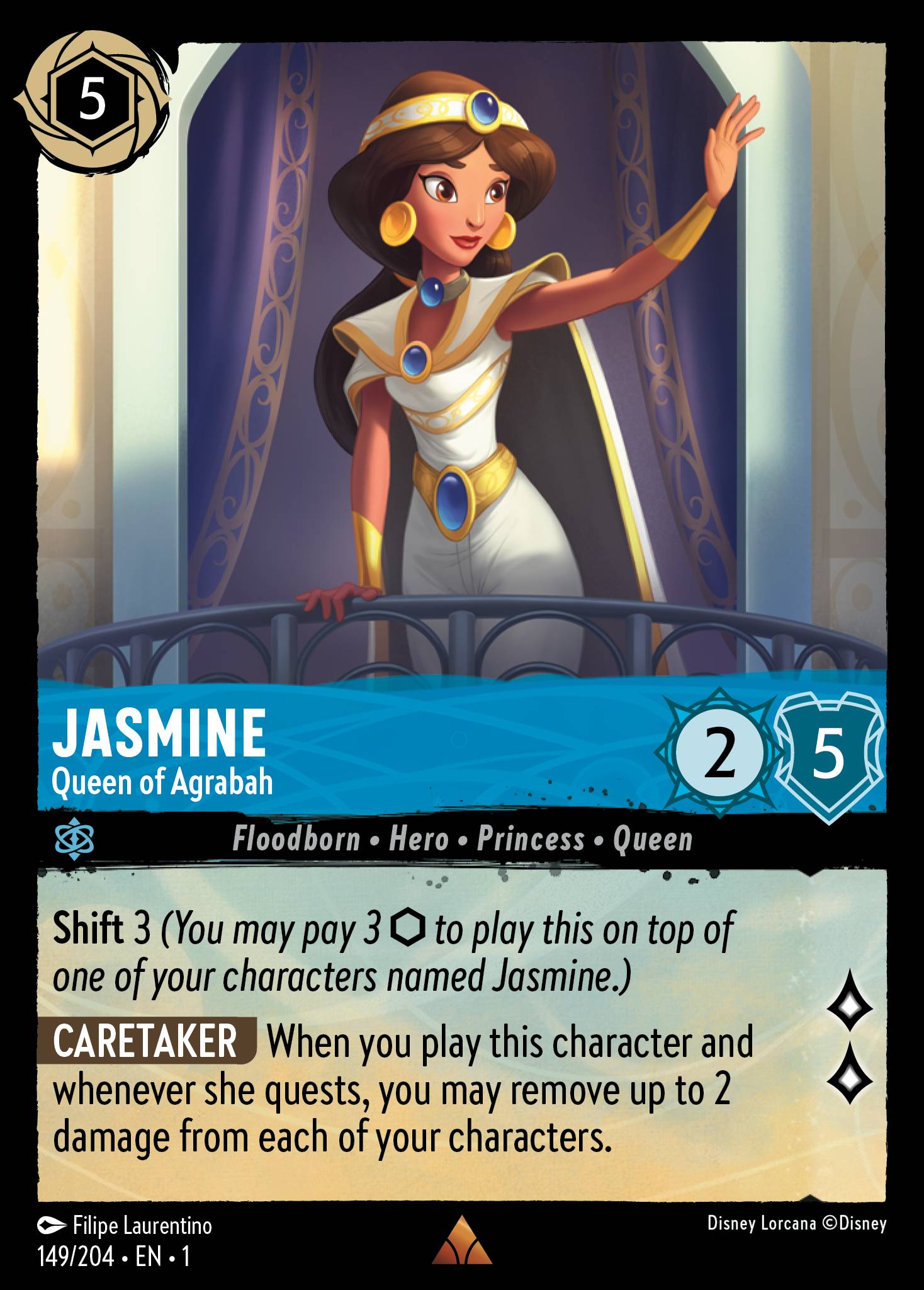 Jasmine — Queen of Agrabah Disney Lorcana card