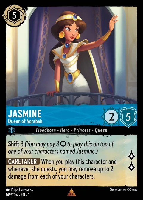 Jasmine — Queen of Agrabah Disney Lorcana card