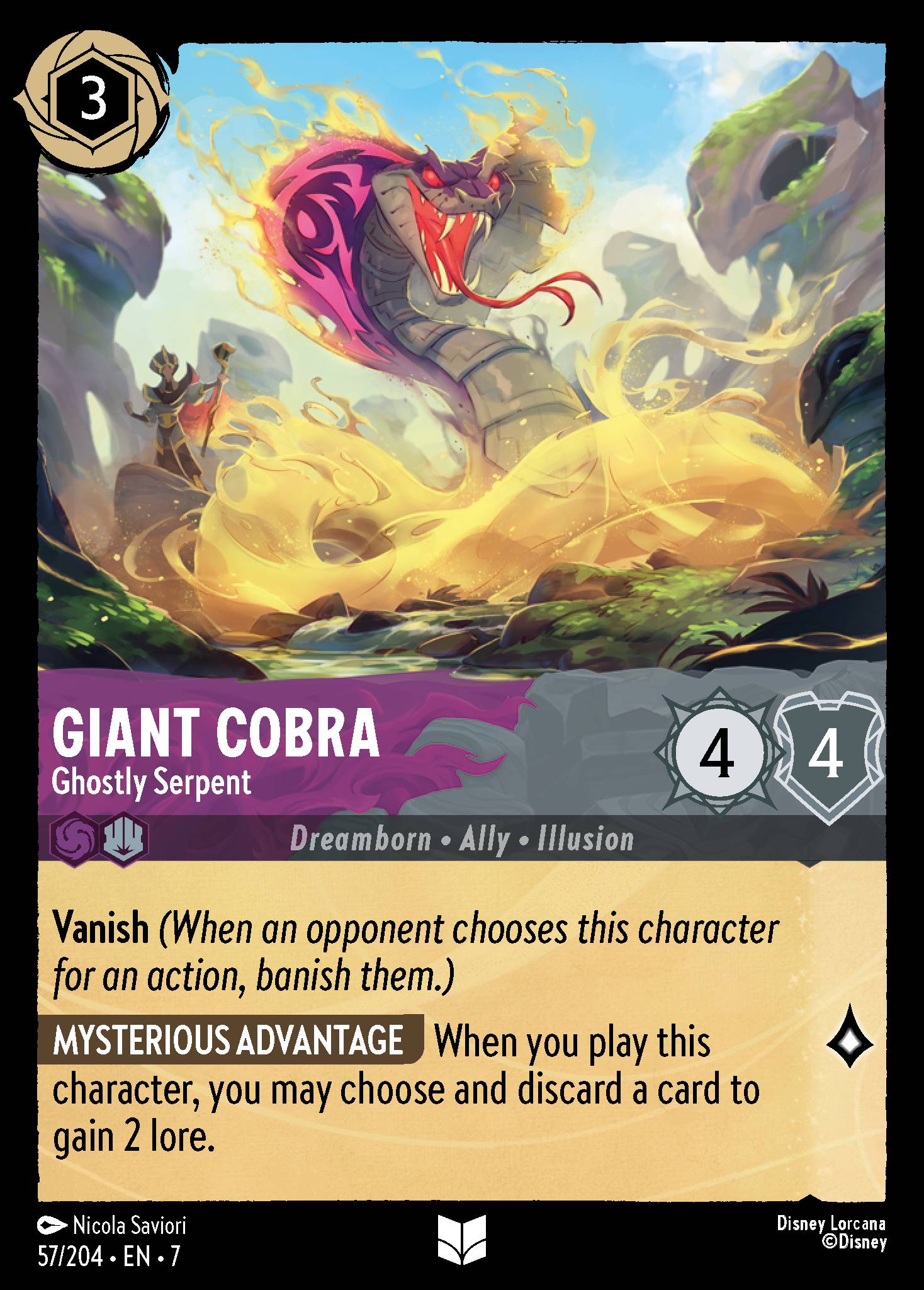 Giant Cobra — Ghostly Serpent Disney Lorcana card