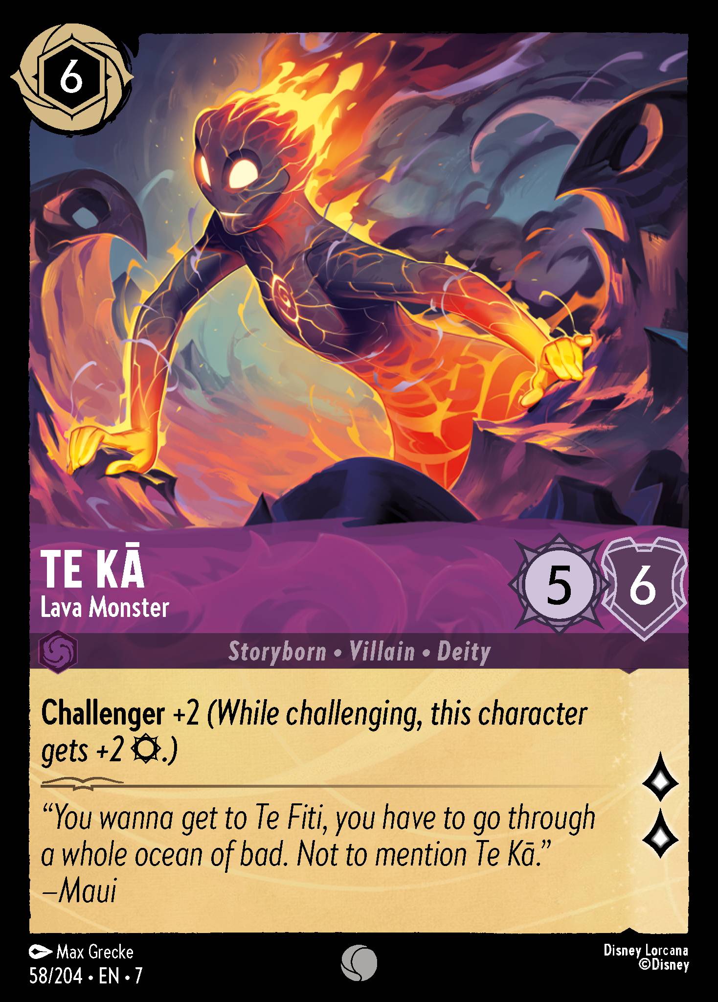 Te Kā — Lava Monster Disney Lorcana card
