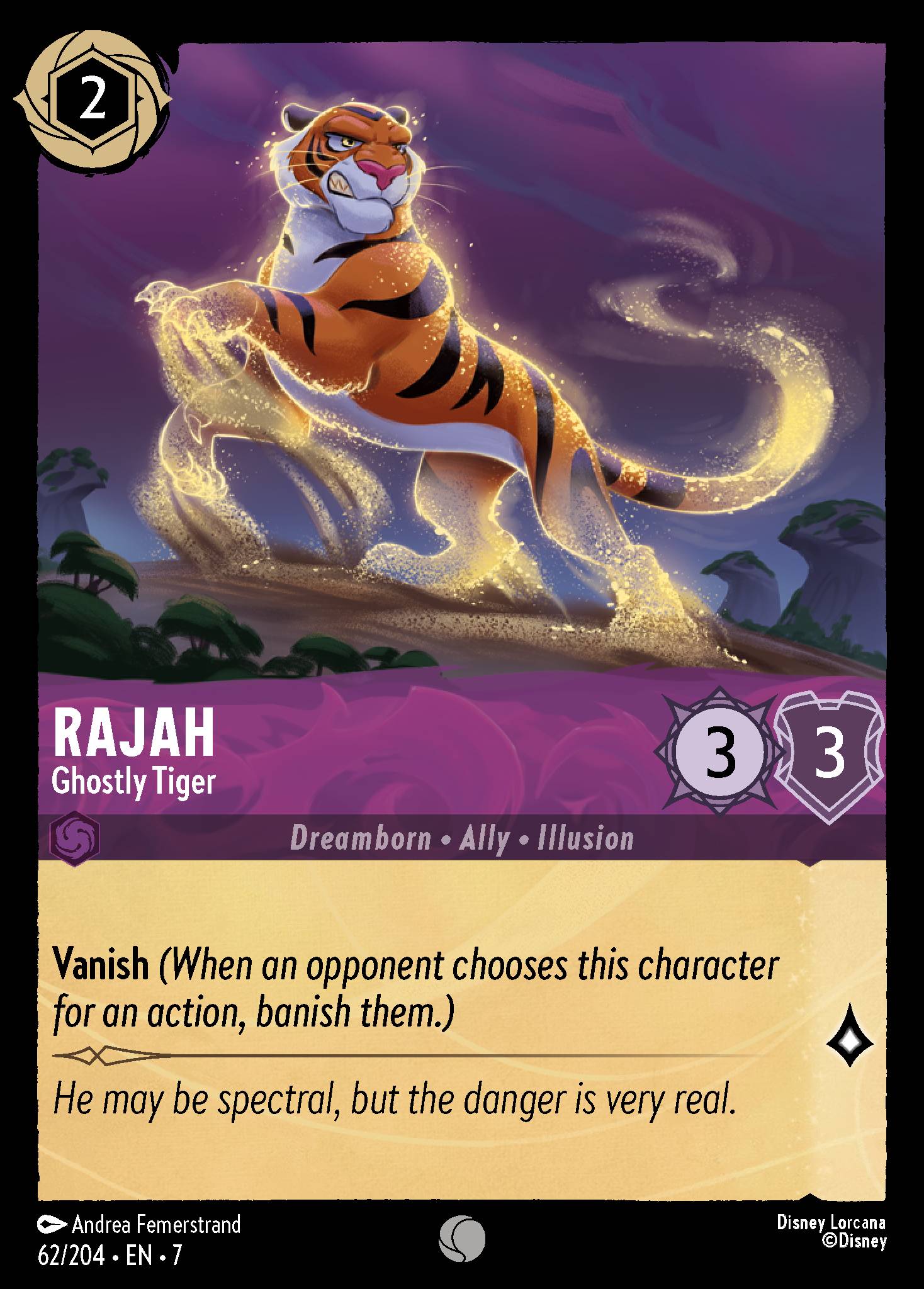 Rajah — Ghostly Tiger Disney Lorcana card