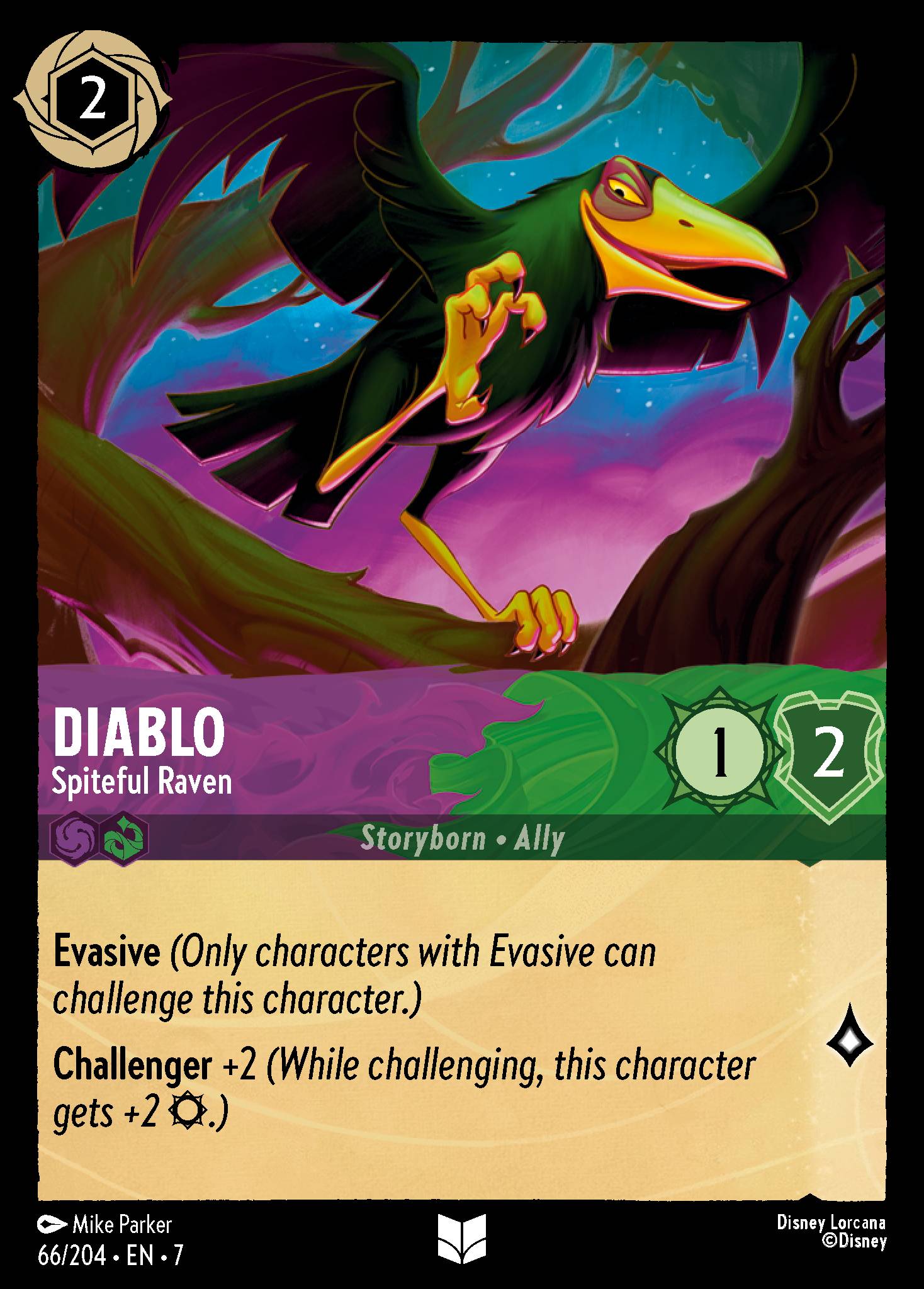 Diablo — Spiteful Raven Disney Lorcana card