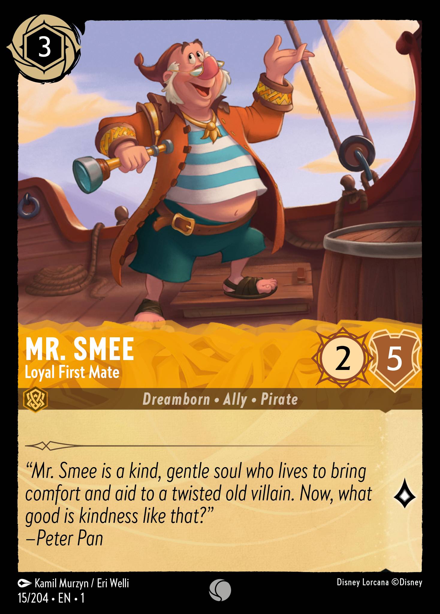 Mr. Smee — Loyal First Mate Disney Lorcana card