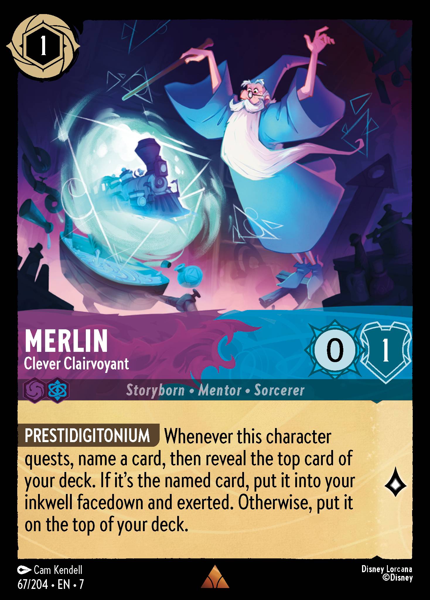Merlin — Clever Clairvoyant Disney Lorcana card