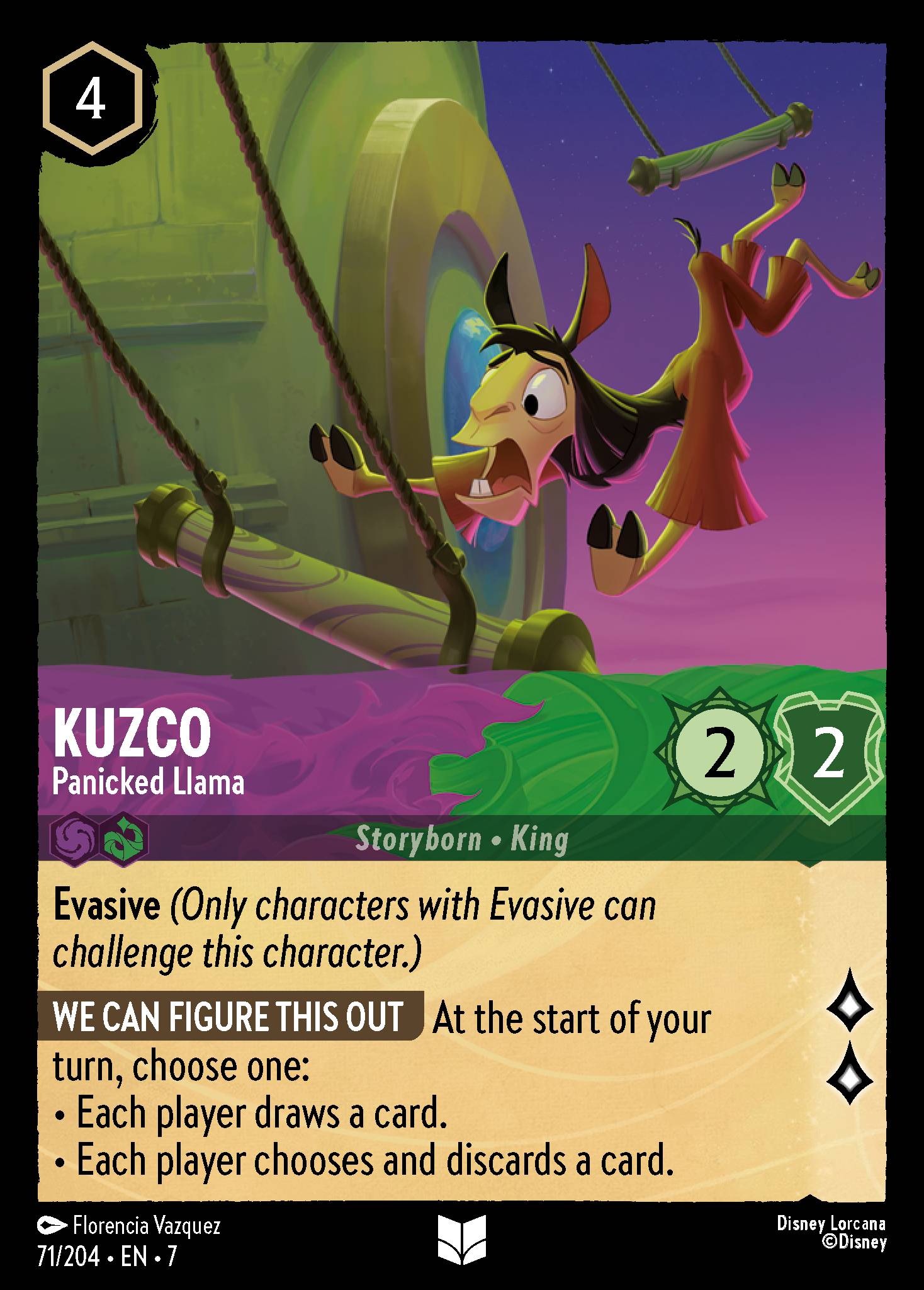Kuzco — Panicked Llama Disney Lorcana card