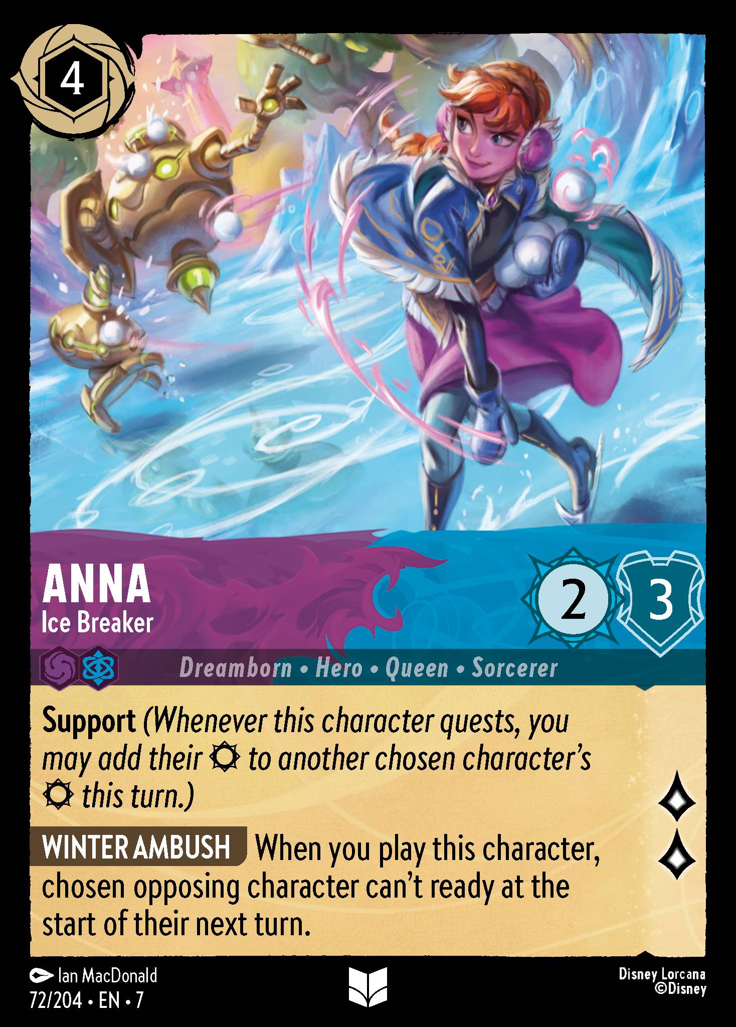 Anna — Ice Breaker Disney Lorcana card
