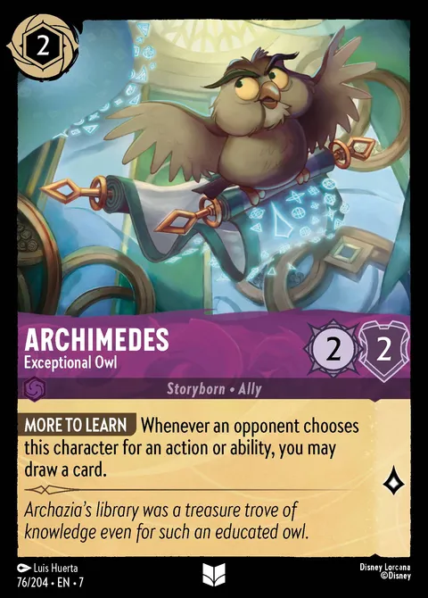 Archimedes — Exceptional Owl Disney Lorcana card
