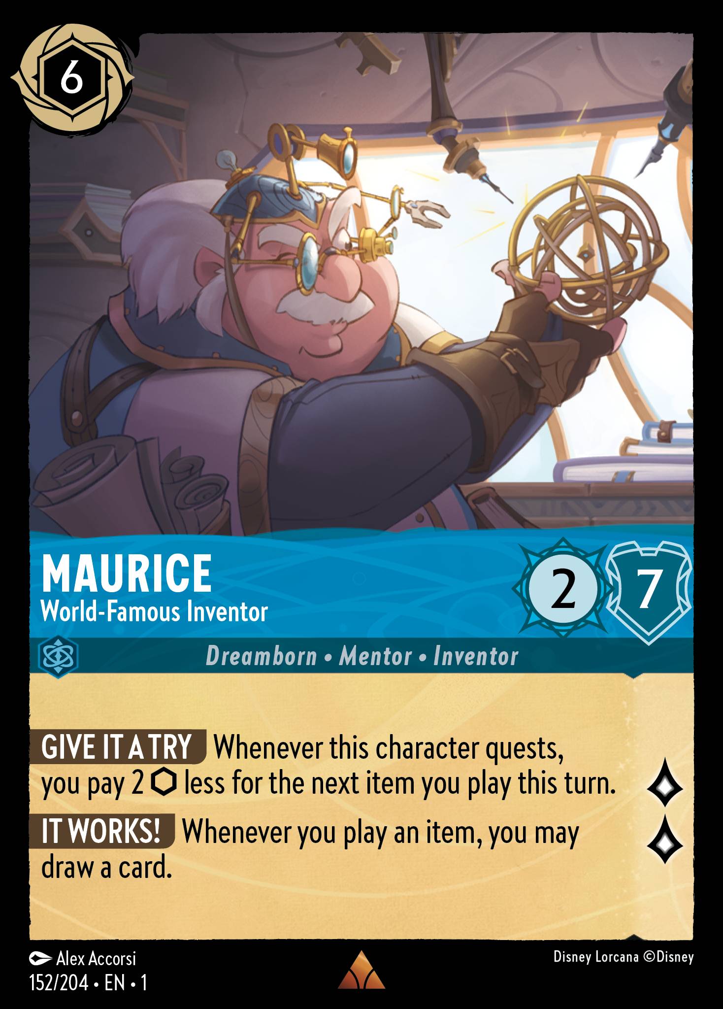 Maurice — World-Famous Inventor Disney Lorcana card