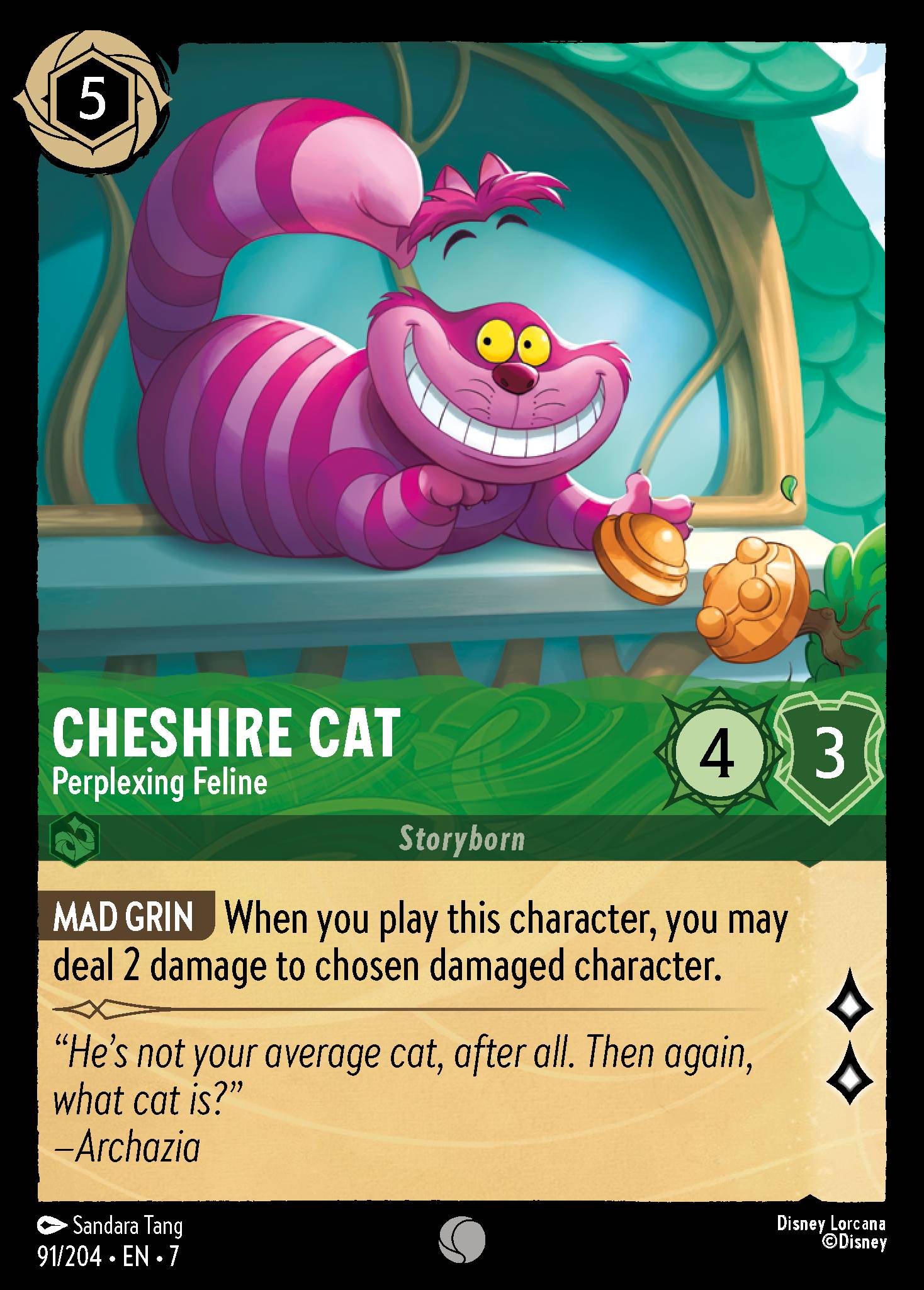 Cheshire Cat — Perplexing Feline Disney Lorcana card