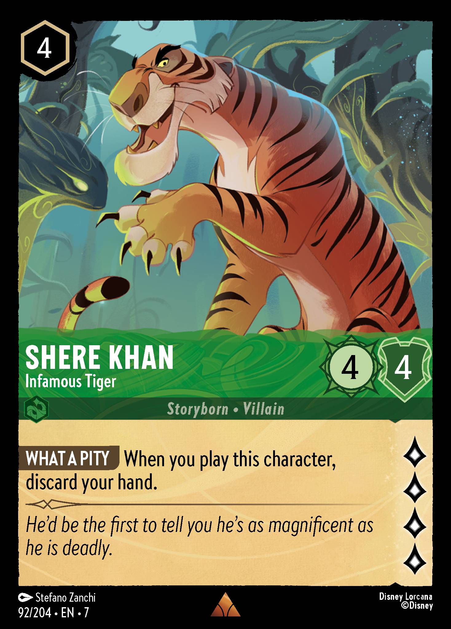 Shere Khan — Infamous Tiger Disney Lorcana card