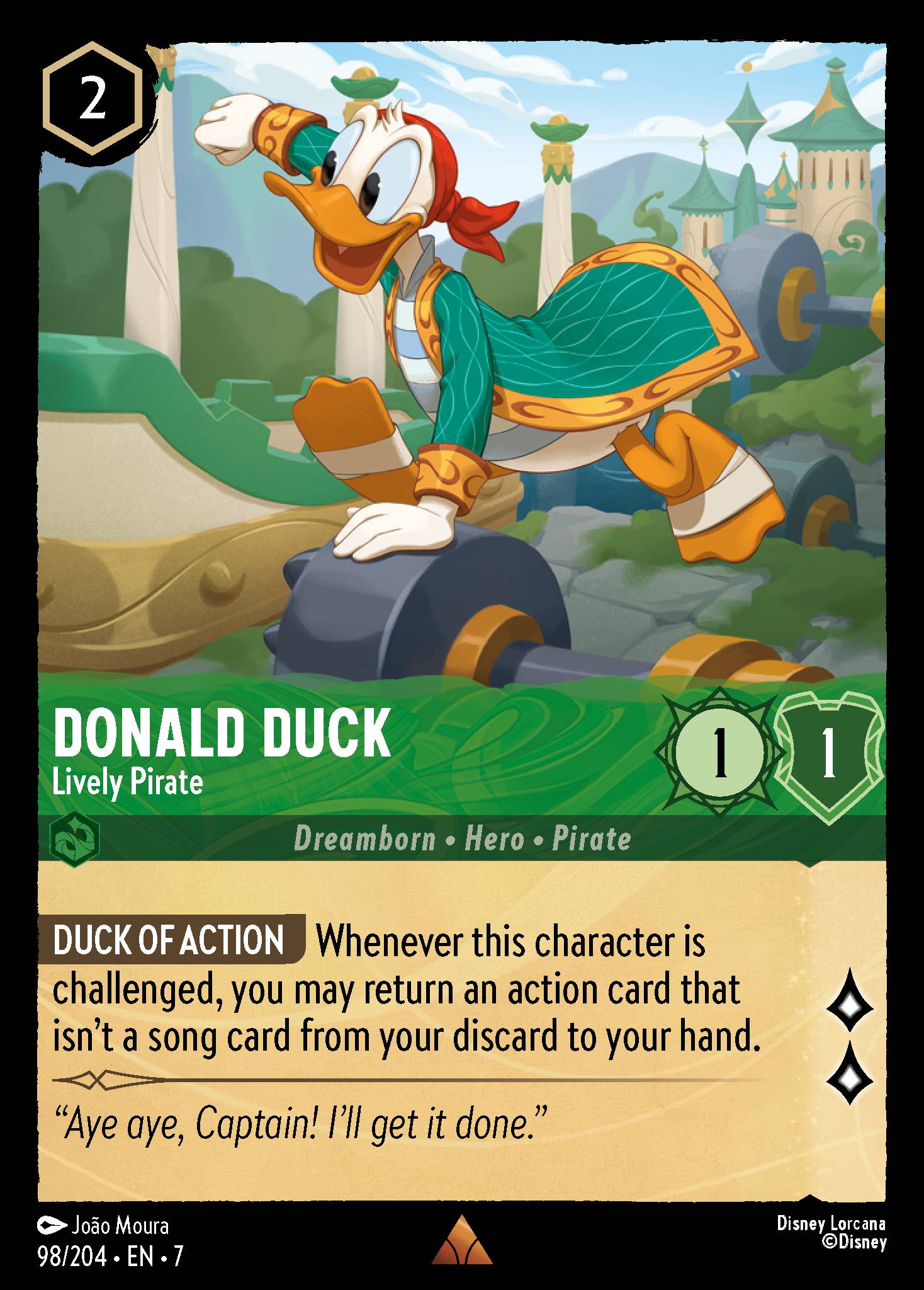 Donald Duck — Lively Pirate Disney Lorcana card