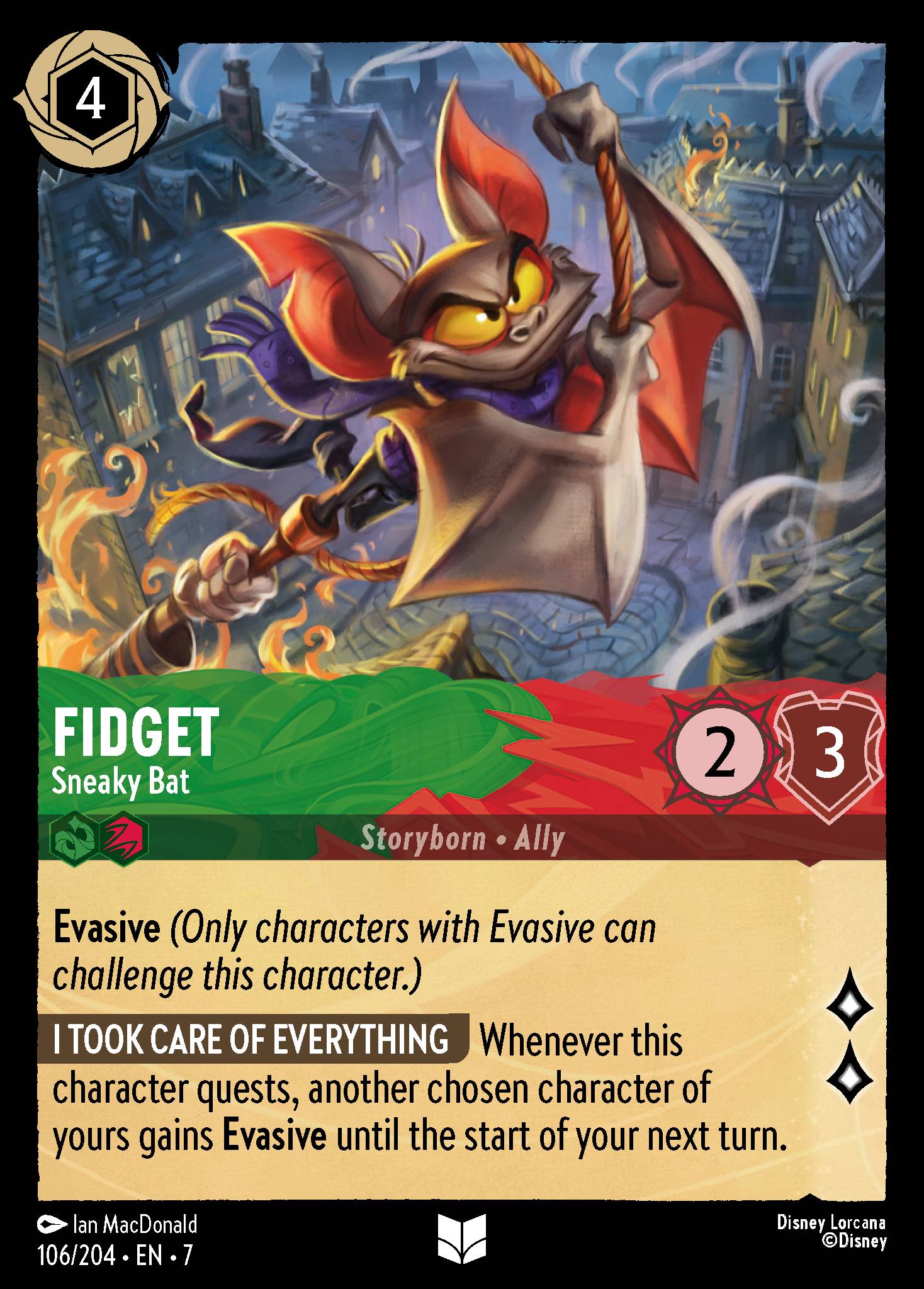 Fidget — Sneaky Bat Disney Lorcana card
