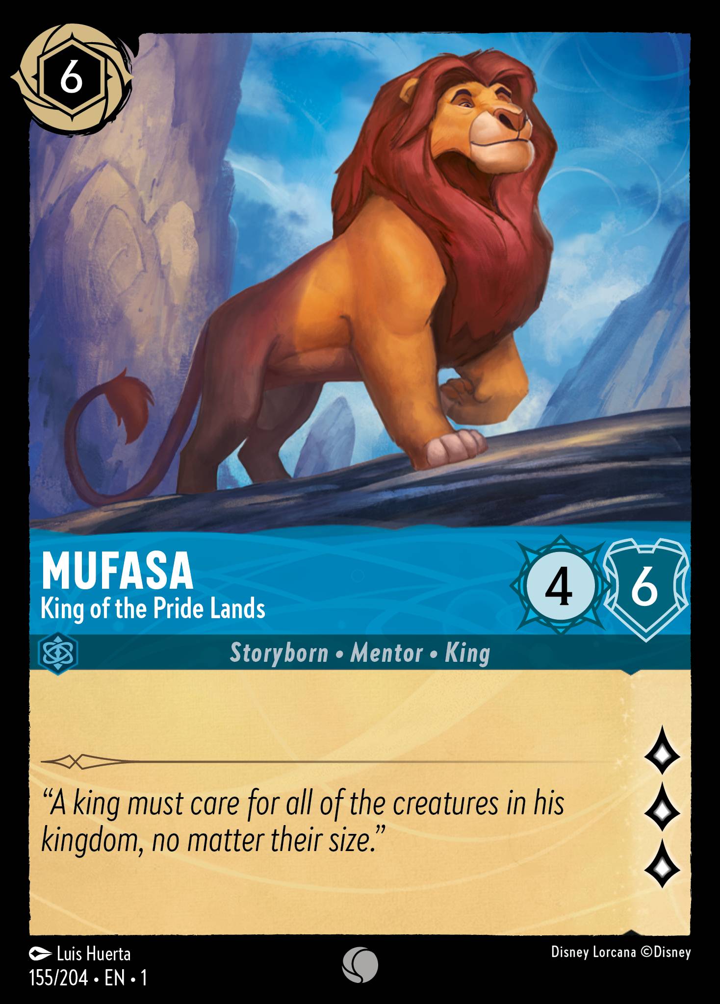 Mufasa — King of the Pride Lands Disney Lorcana card