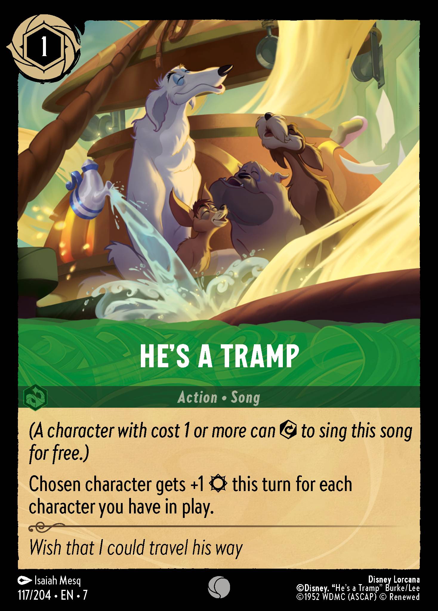He's a Tramp Disney Lorcana card