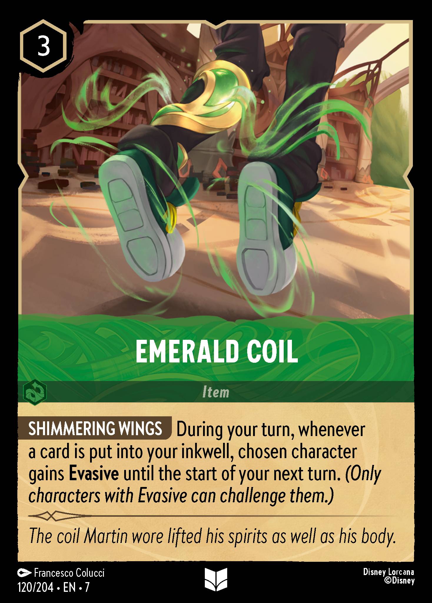 Emerald Coil Disney Lorcana card