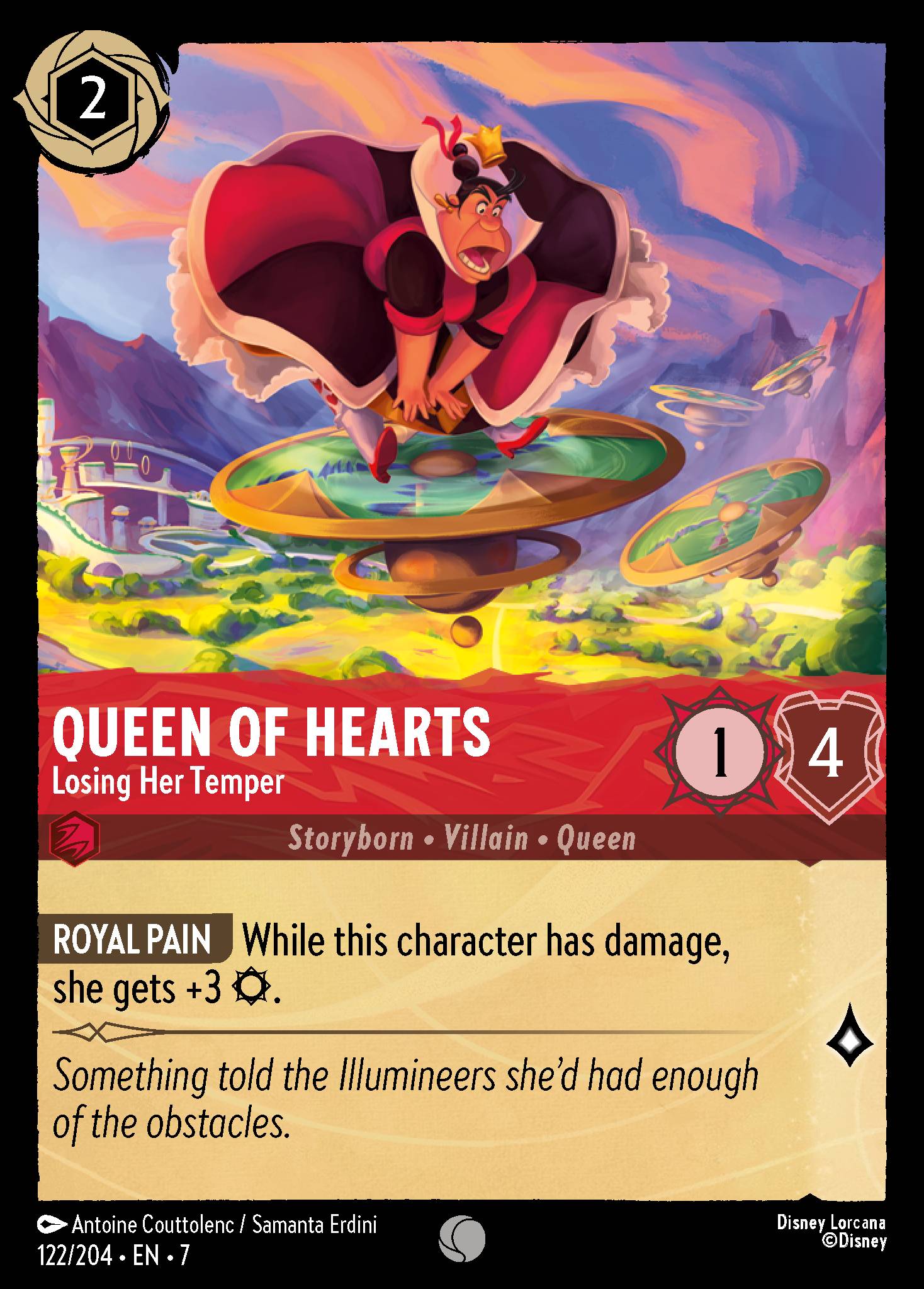 Queen of Hearts — Losing Her Temper Disney Lorcana card