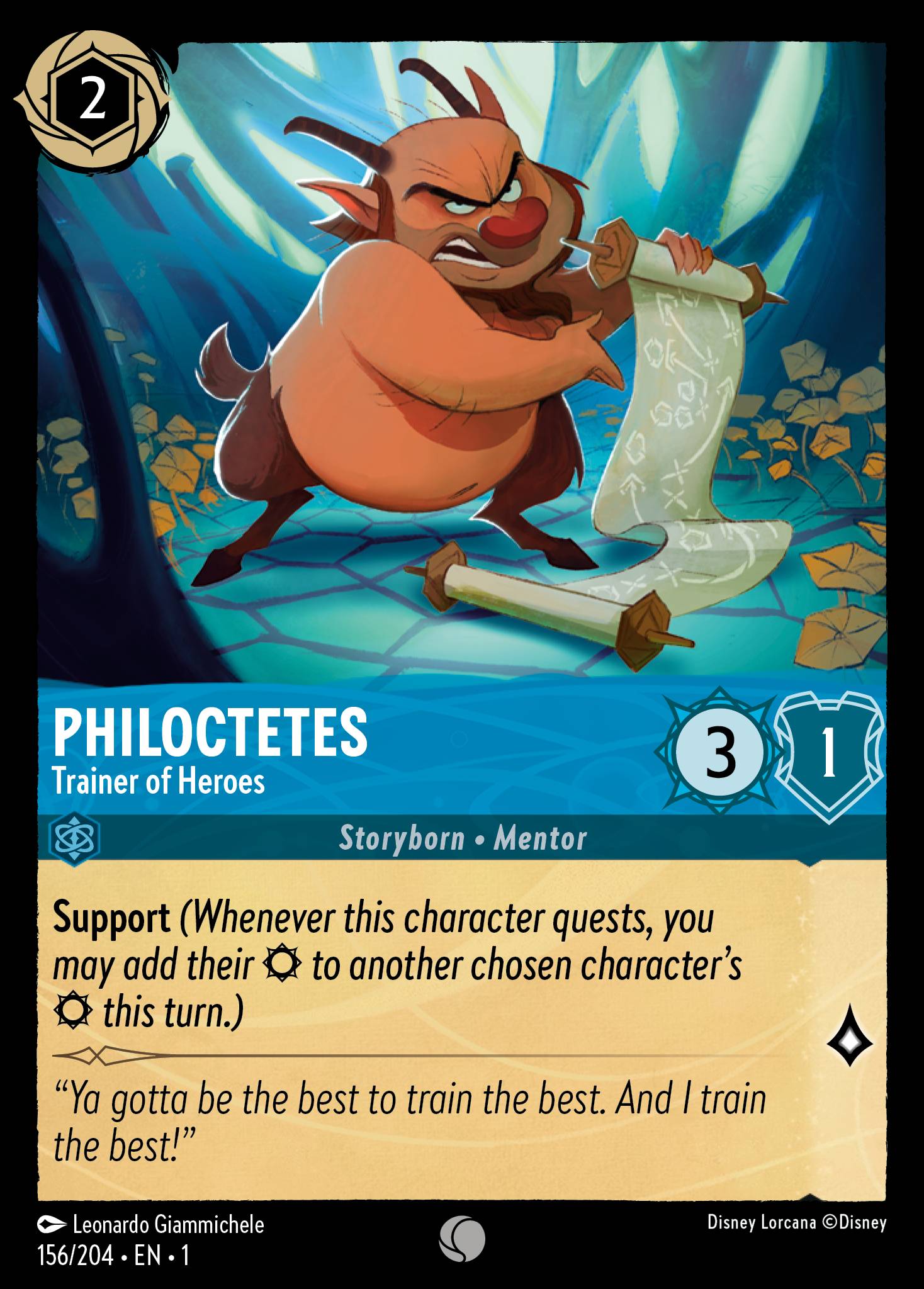 Philoctetes — Trainer of Heroes Disney Lorcana card