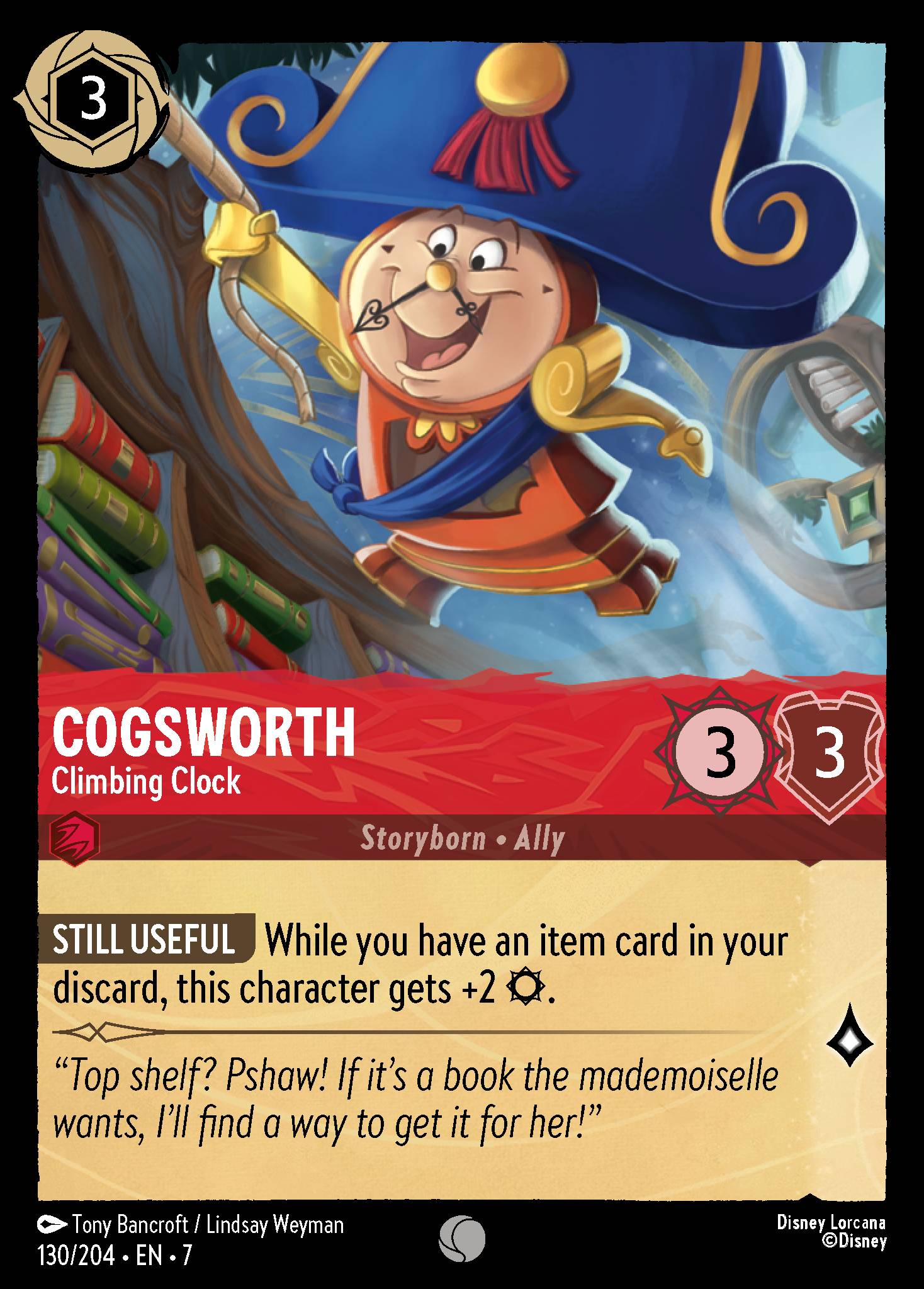 Cogsworth — Climbing Clock Disney Lorcana card
