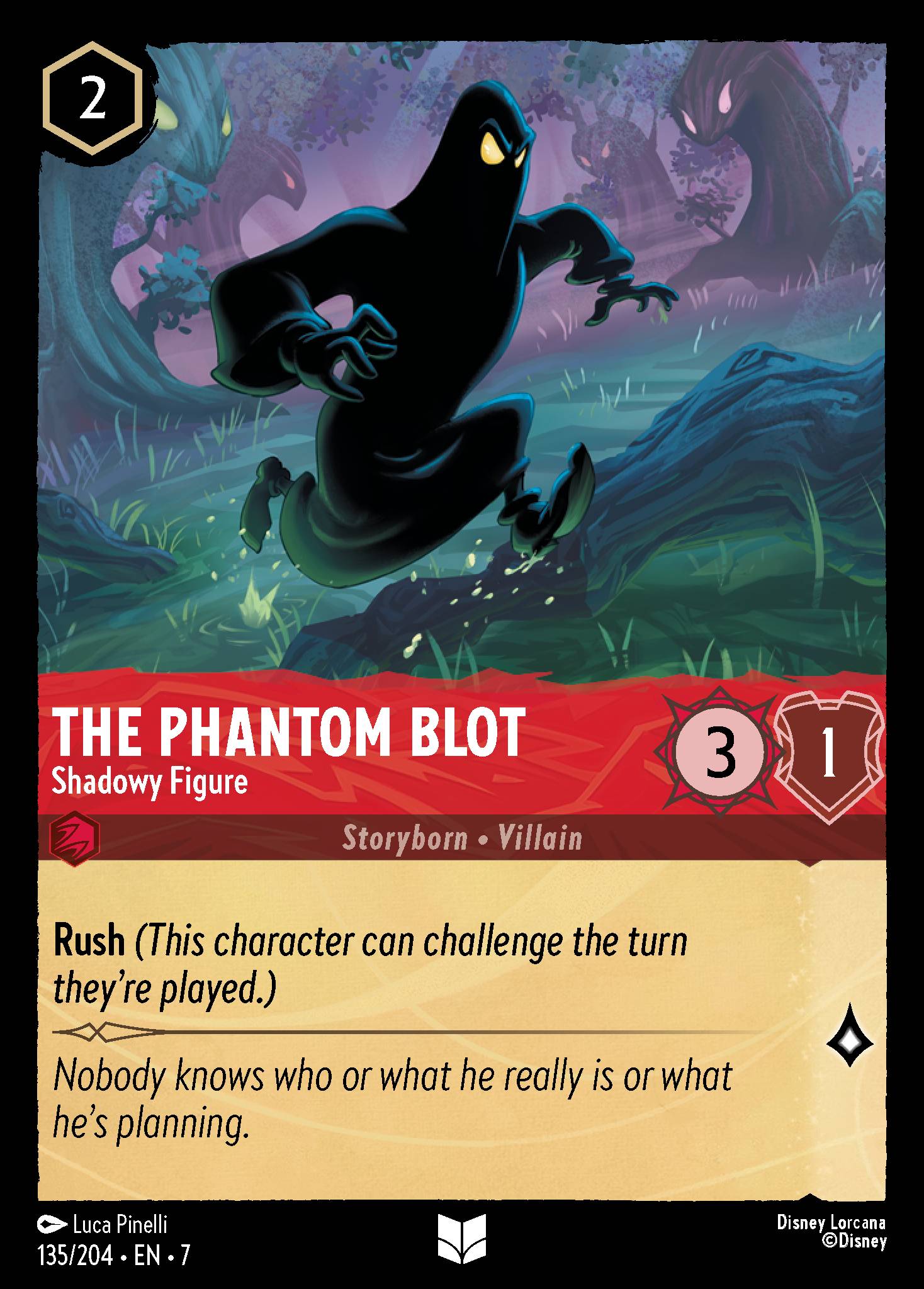 The Phantom Blot — Shadowy Figure Disney Lorcana card