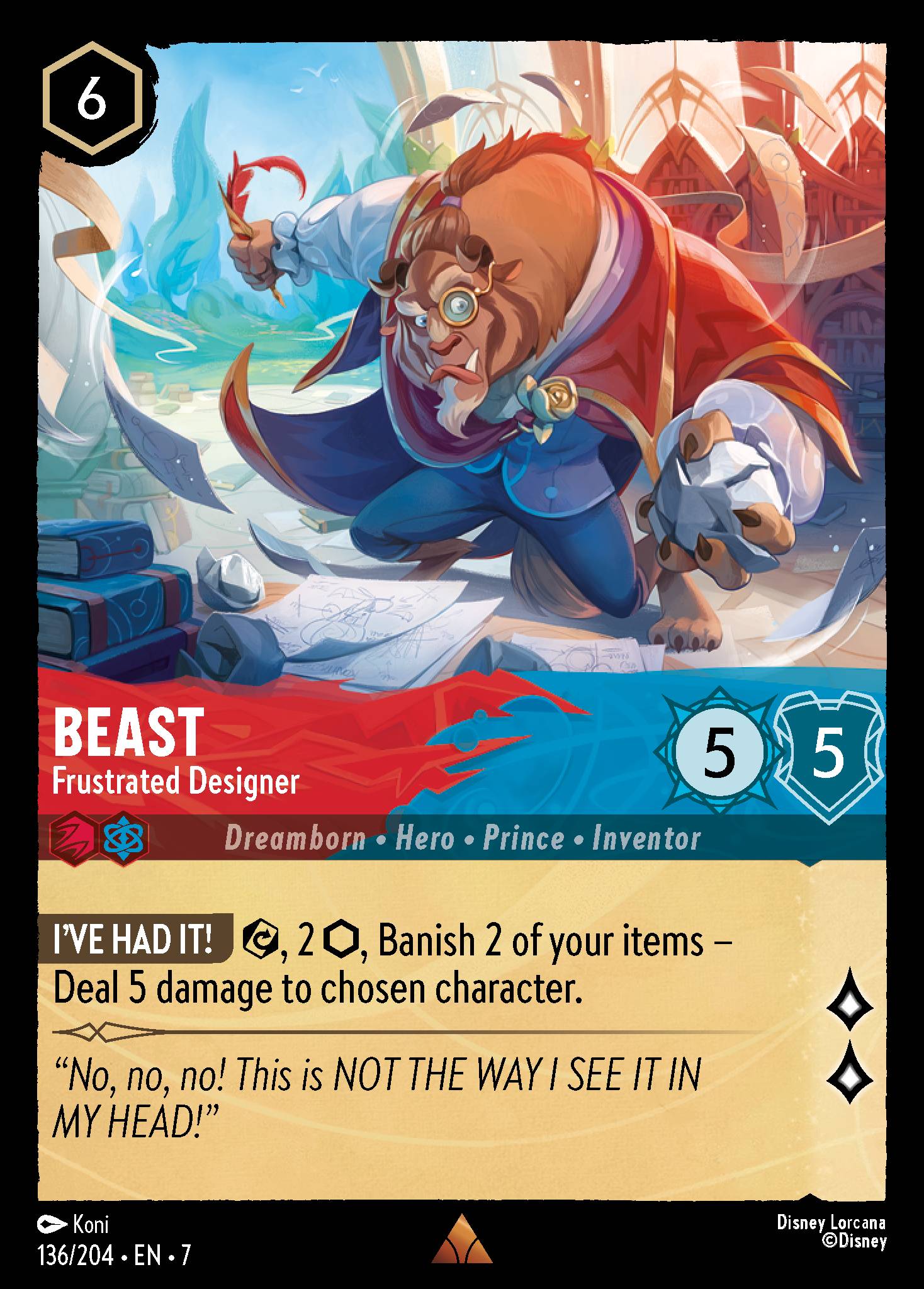Beast — Frustrated Designer Disney Lorcana card