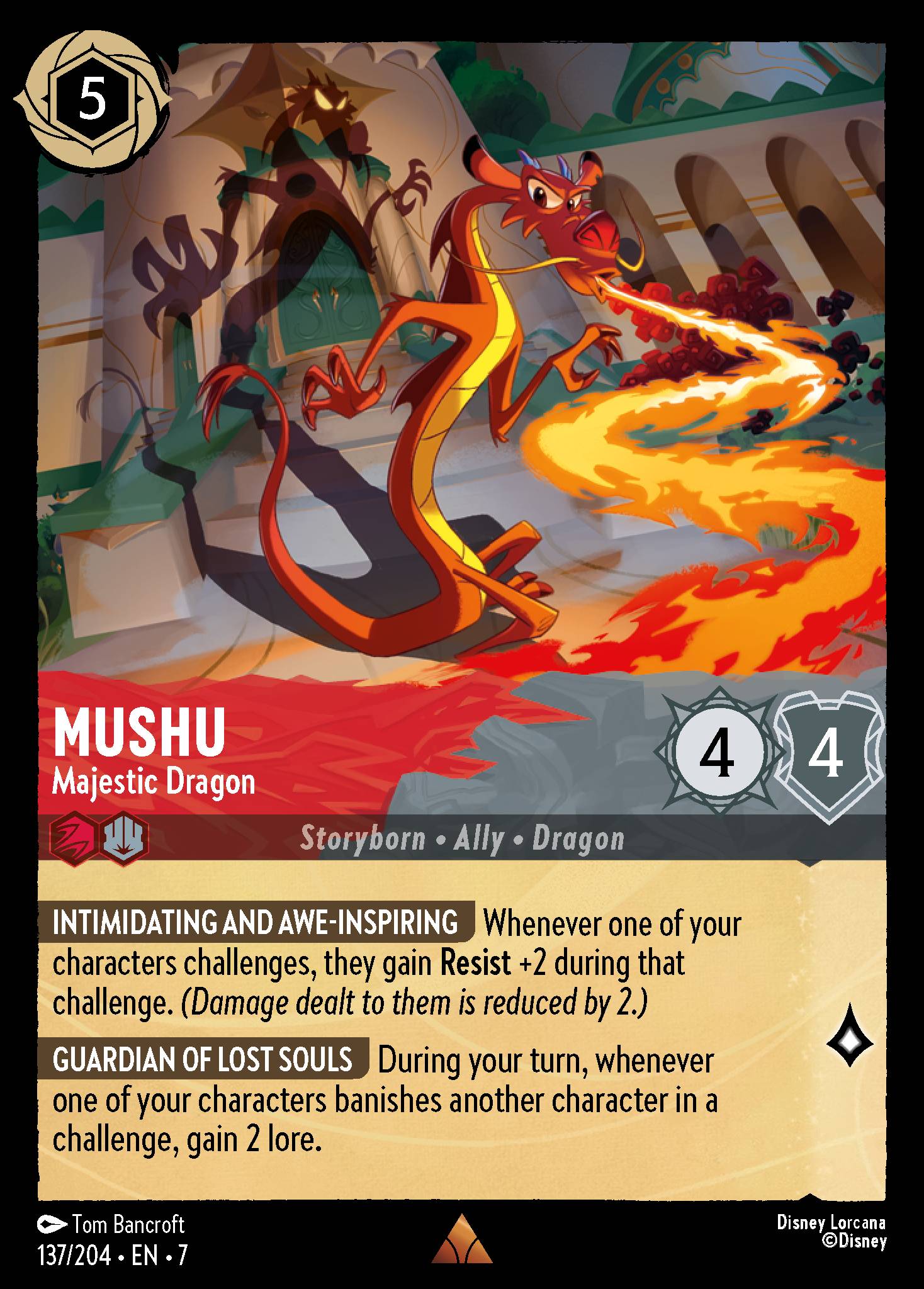 Mushu — Majestic Dragon Disney Lorcana card