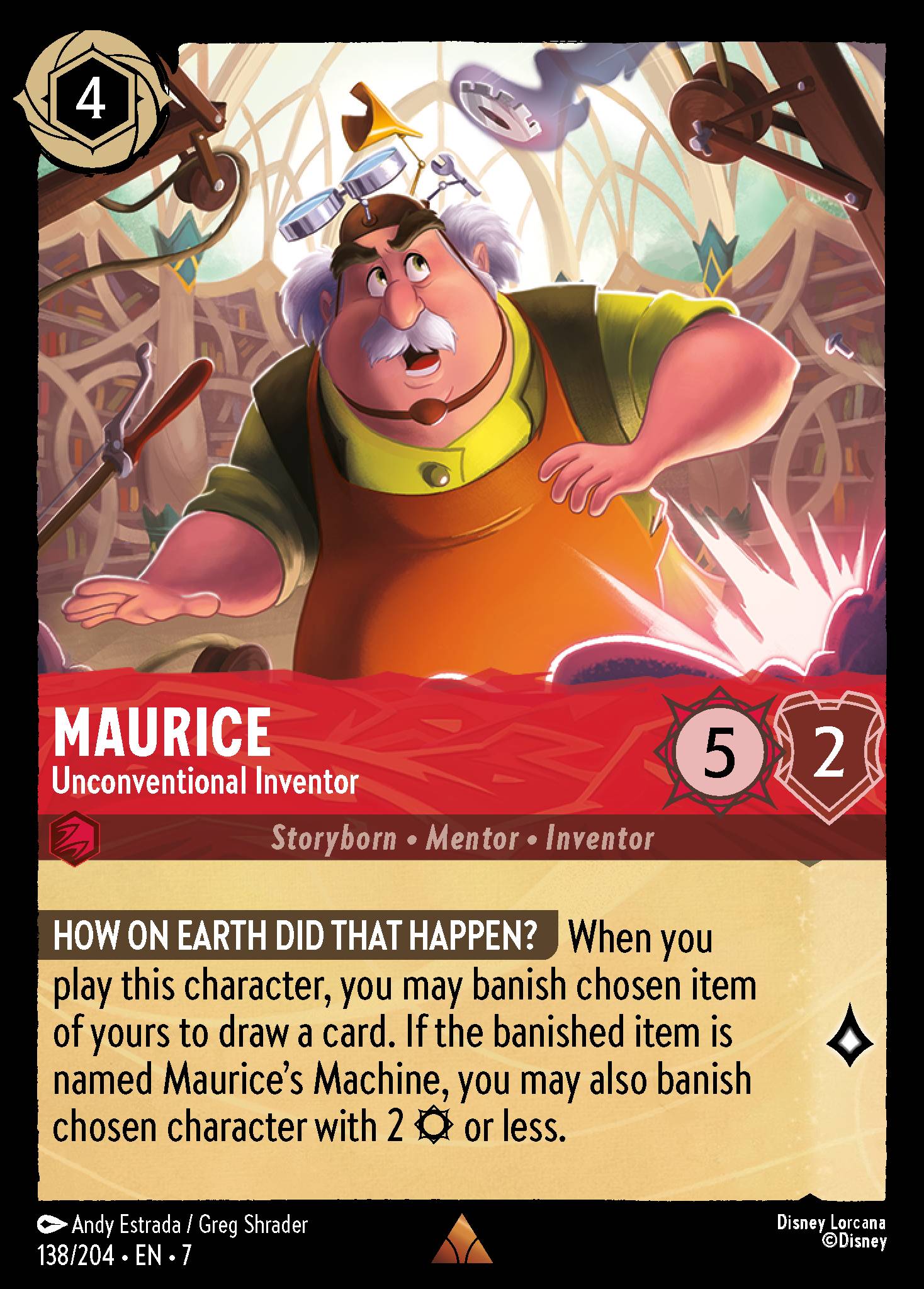 Maurice — Unconventional Inventor Disney Lorcana card