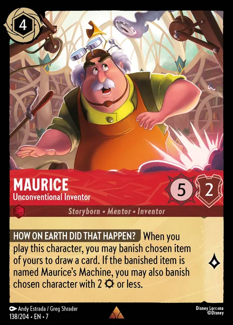 Maurice — Unconventional Inventor Disney Lorcana card