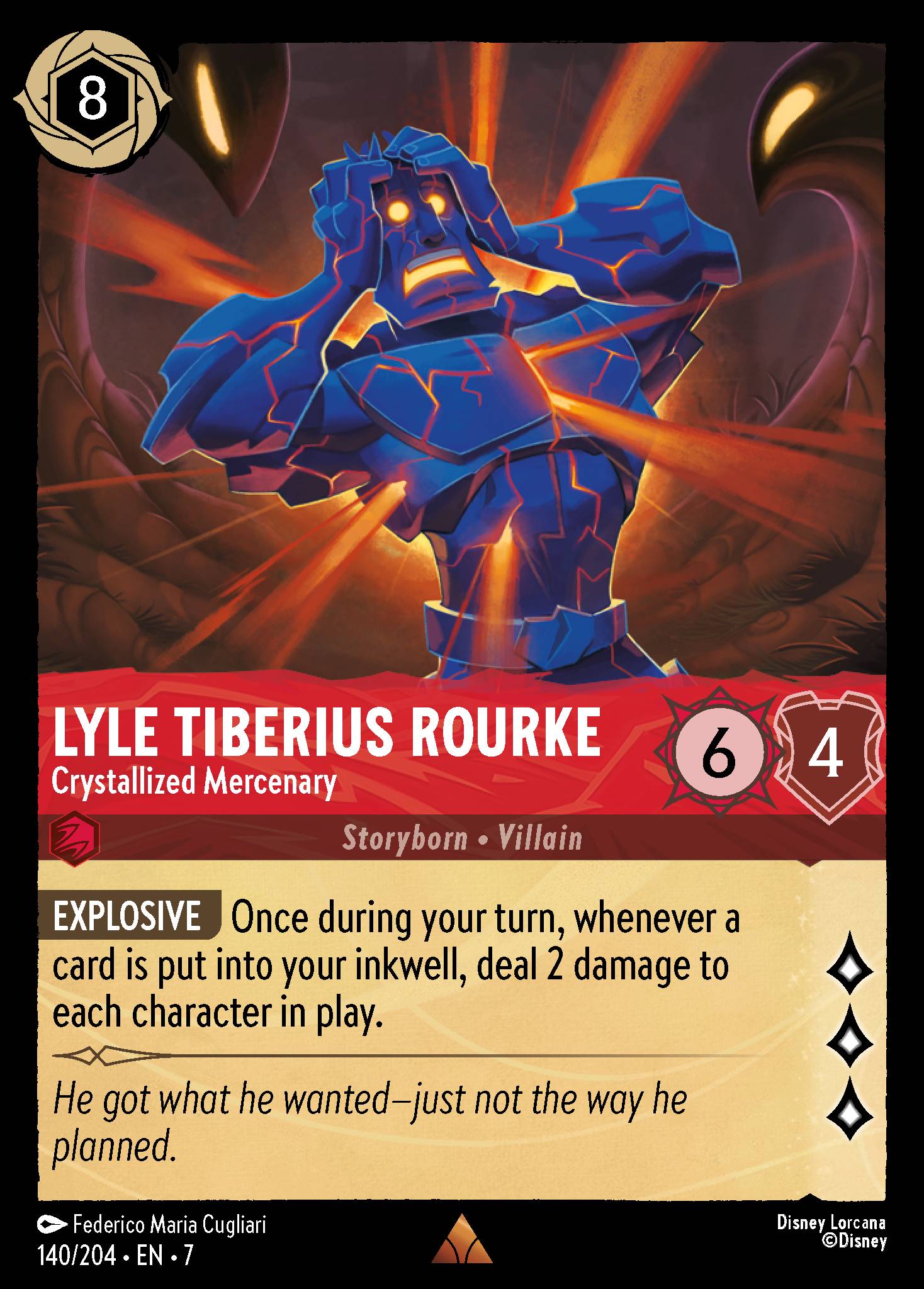 Lyle Tiberius Rourke — Crystallized Mercenary Disney Lorcana card