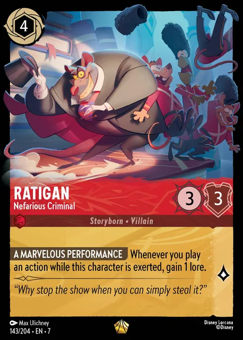 Ratigan — Nefarious Criminal Disney Lorcana card