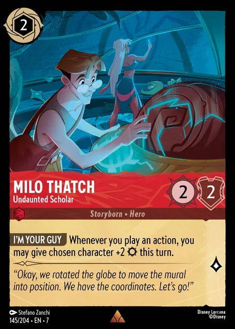 Milo Thatch — Undaunted Scholar Disney Lorcana card