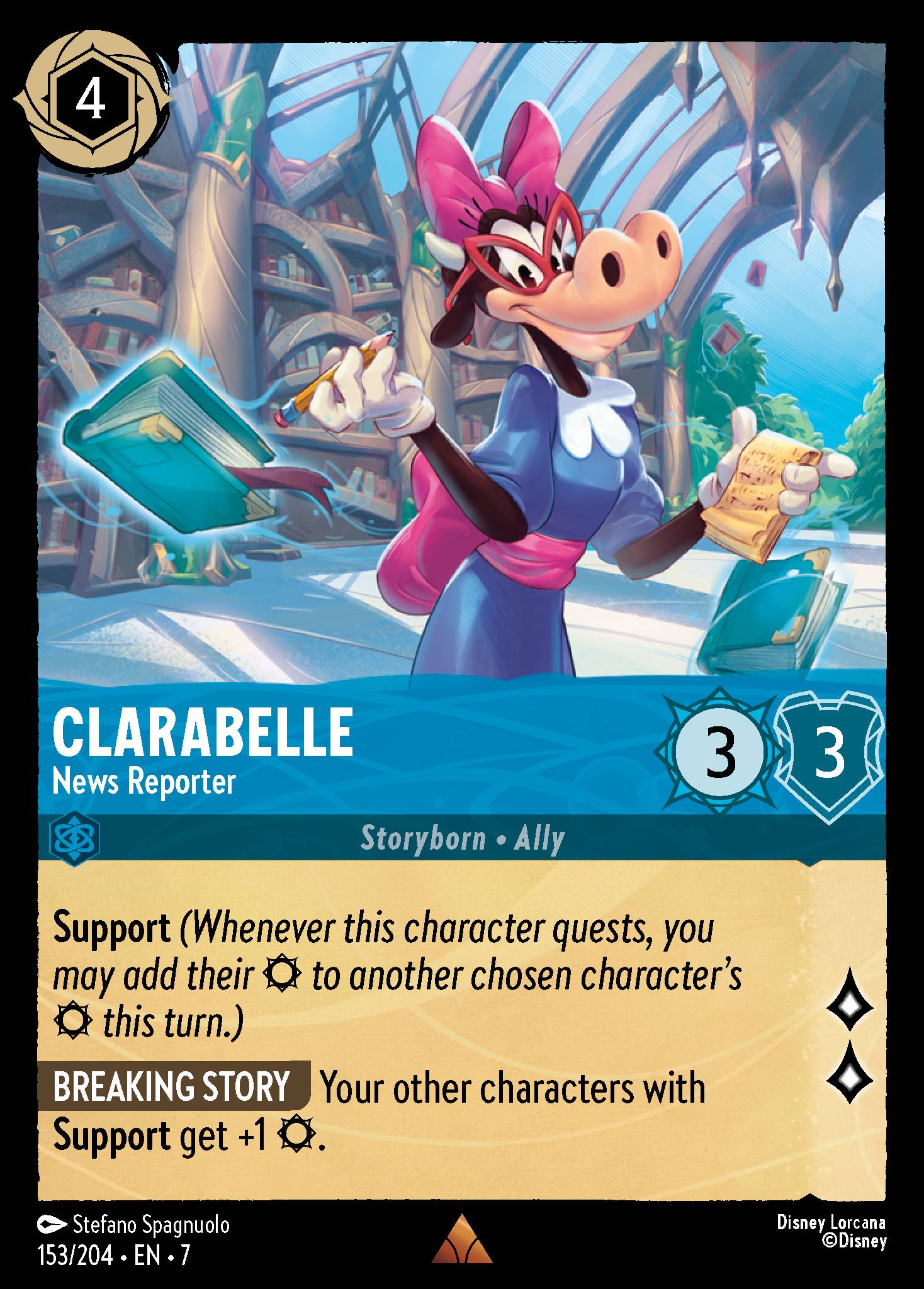 Clarabelle — News Reporter Disney Lorcana card