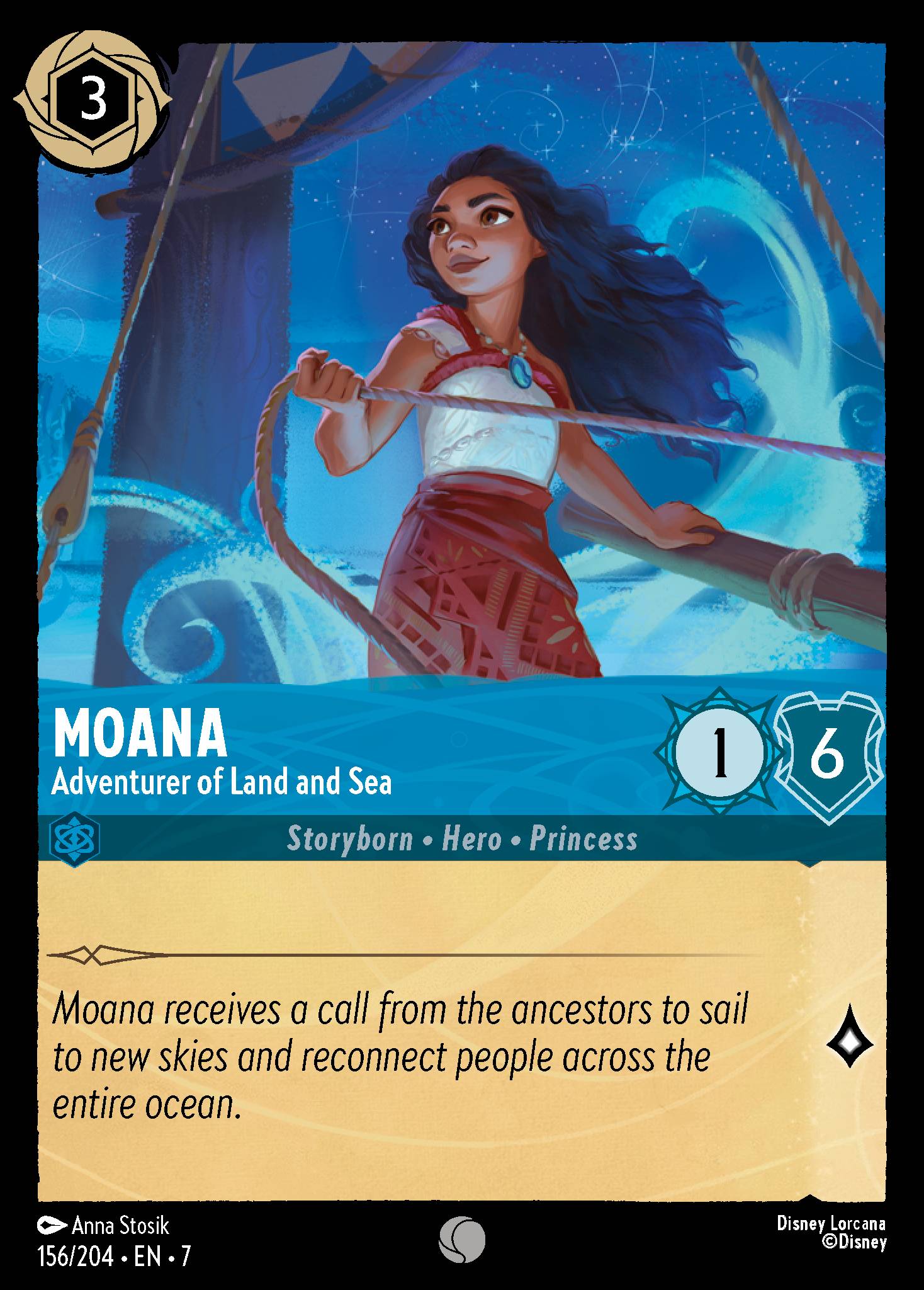 Moana — Adventurer of Land and Sea Disney Lorcana card
