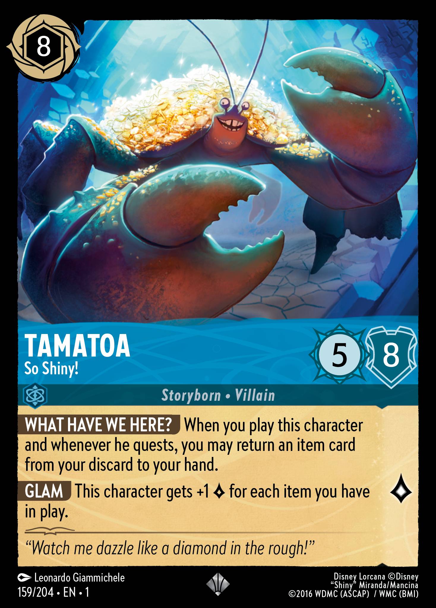 Tamatoa — So Shiny! Disney Lorcana card
