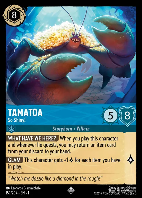 Tamatoa — So Shiny! Disney Lorcana card