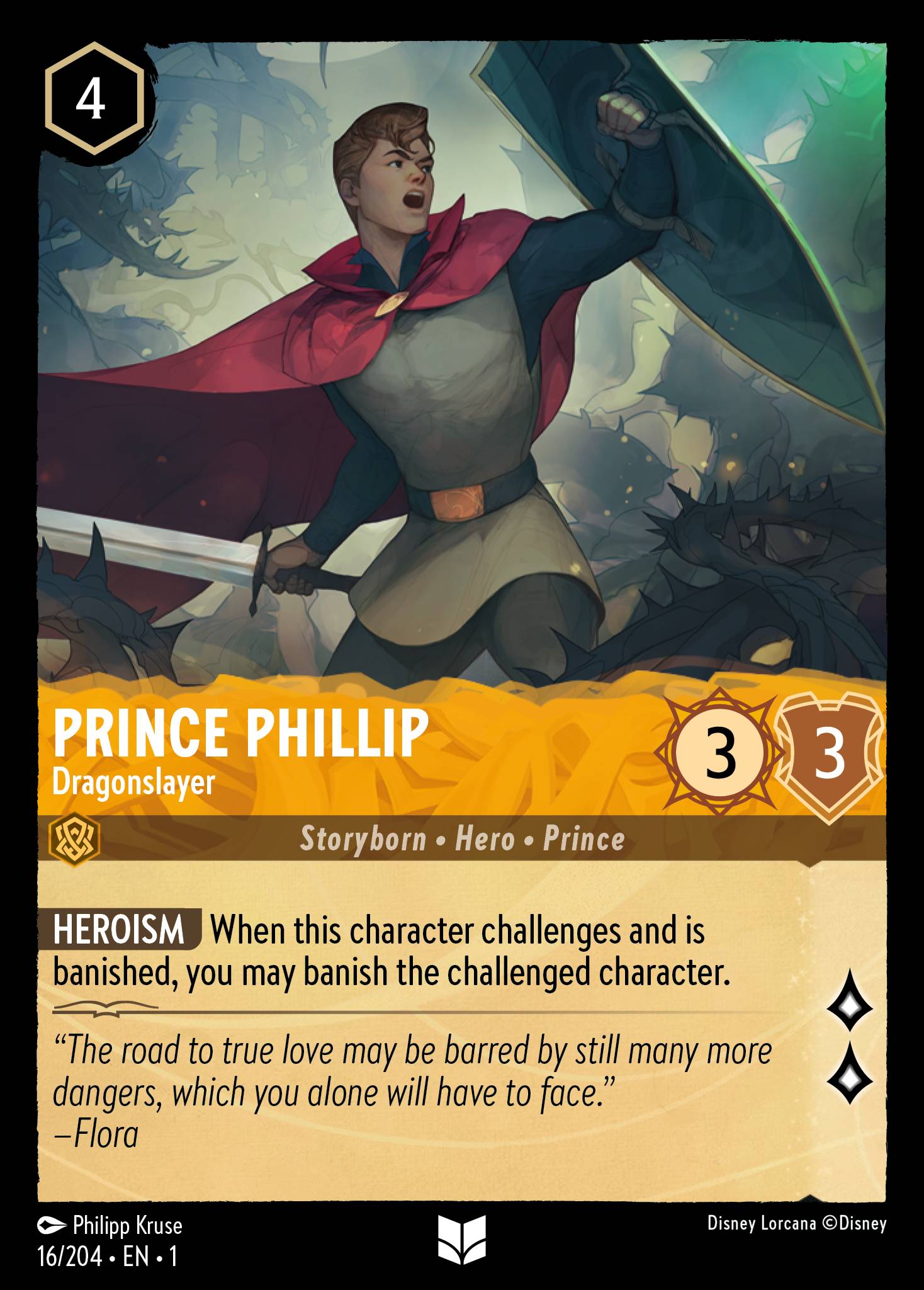 Prince Phillip — Dragonslayer Disney Lorcana card