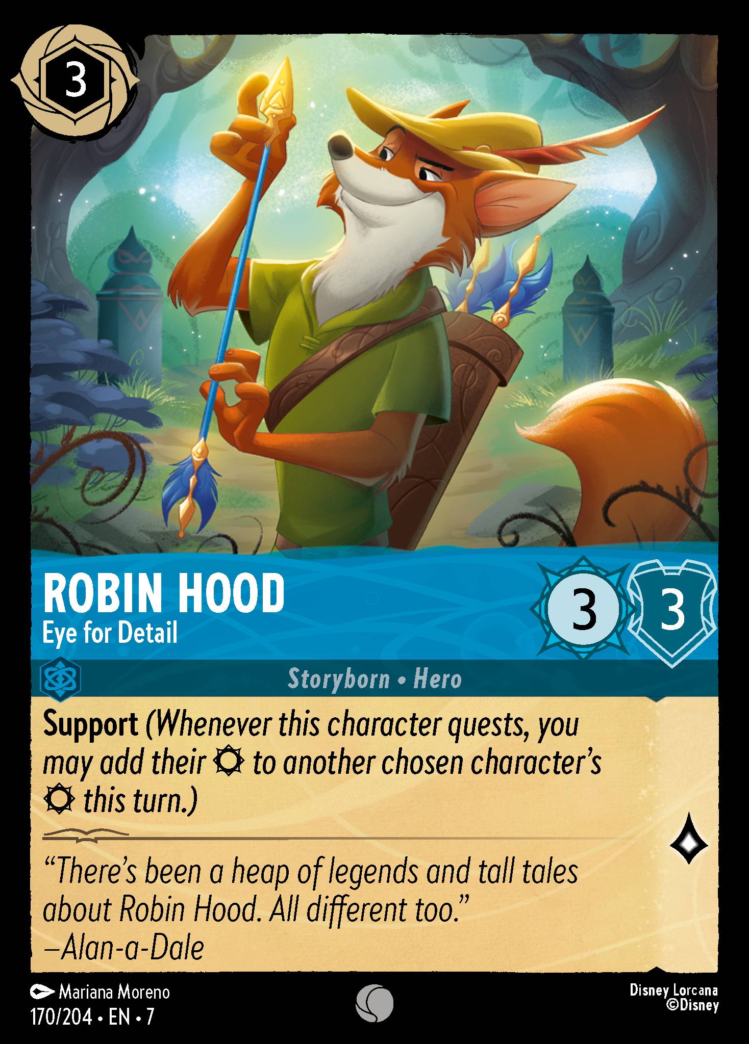 Robin Hood — Eye for Detail Disney Lorcana card