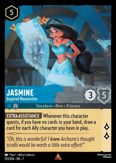 Jasmine — Inspired Researcher Disney Lorcana card