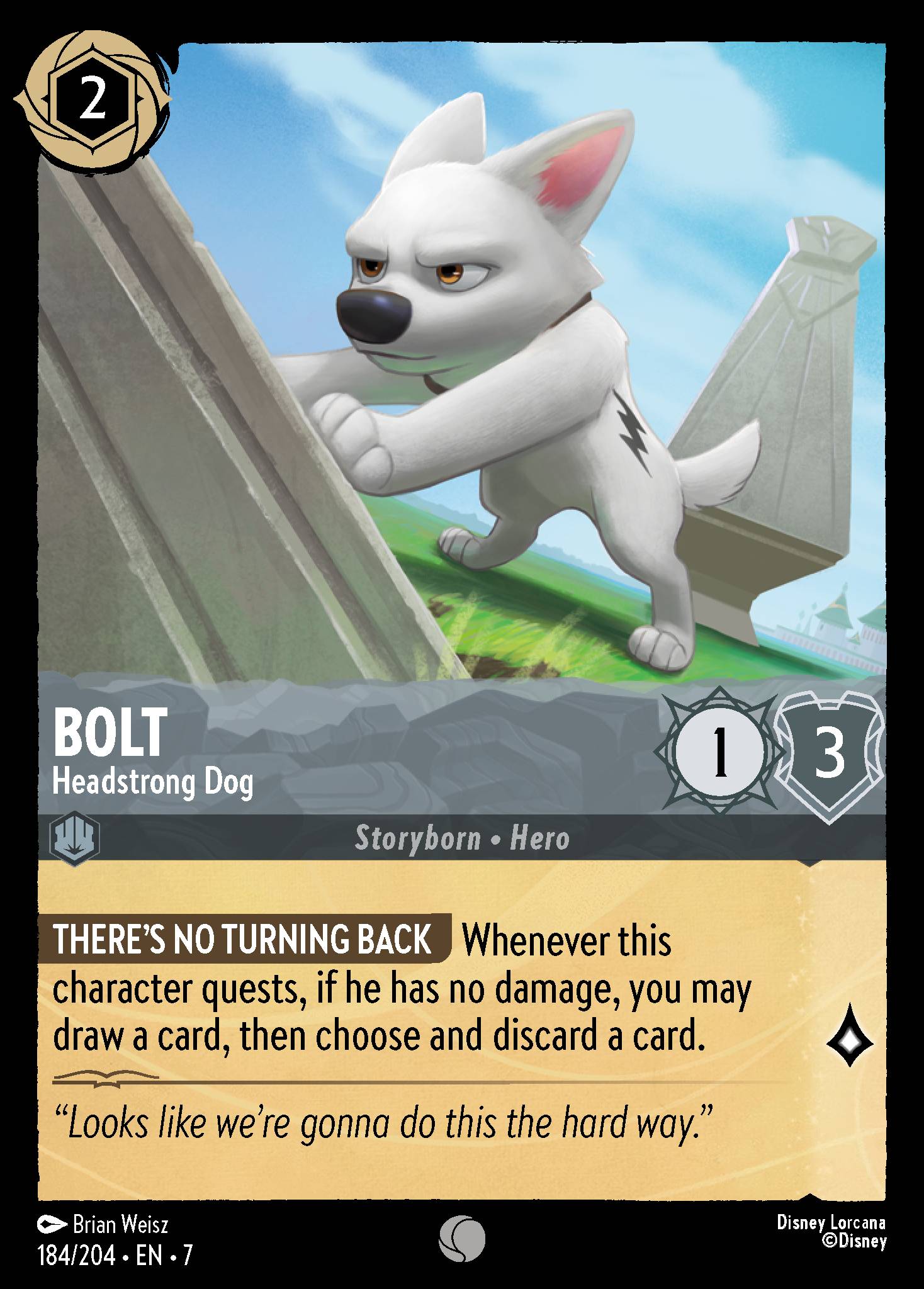 Bolt — Headstrong Dog Disney Lorcana card