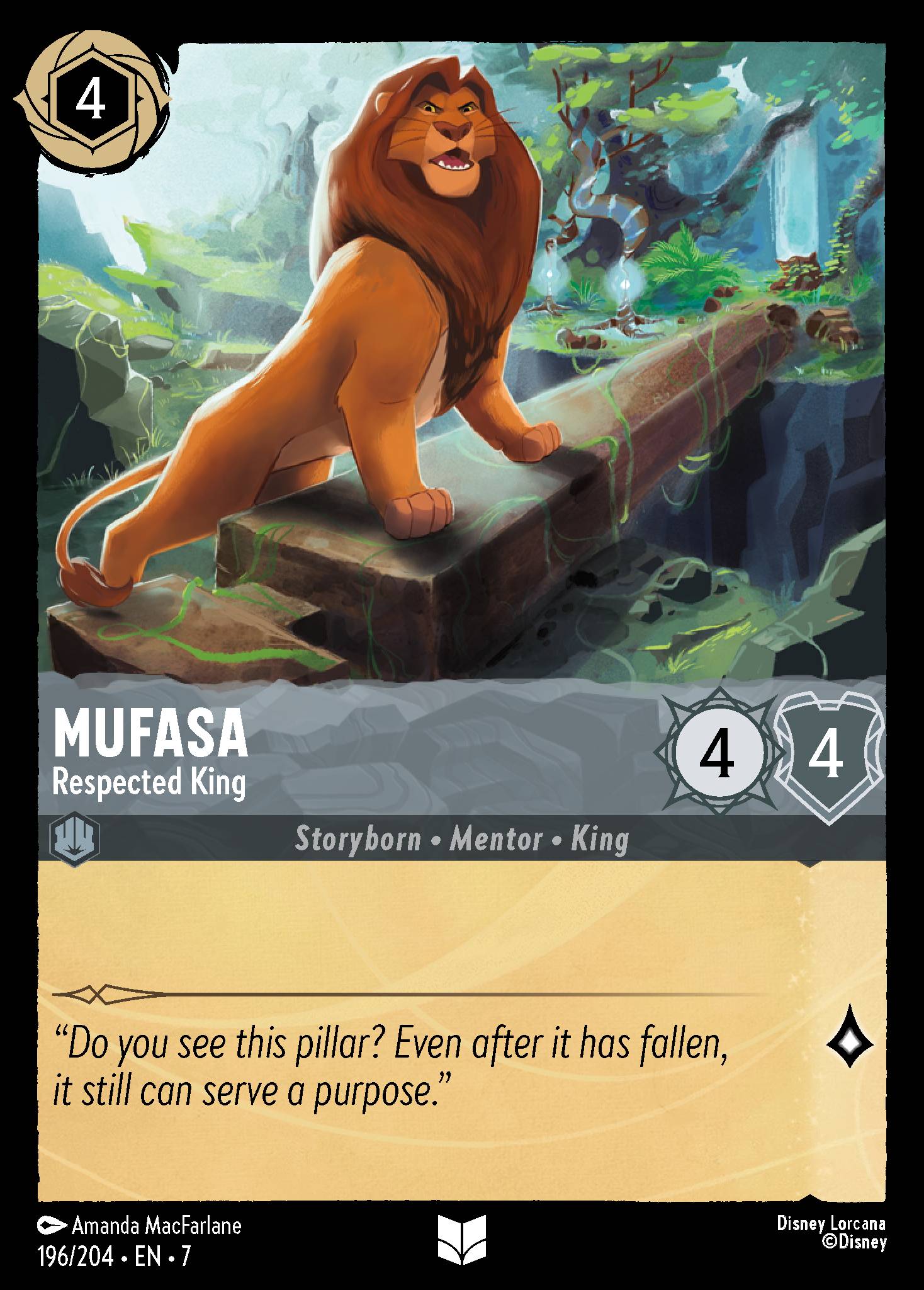 Mufasa — Respected King Disney Lorcana card