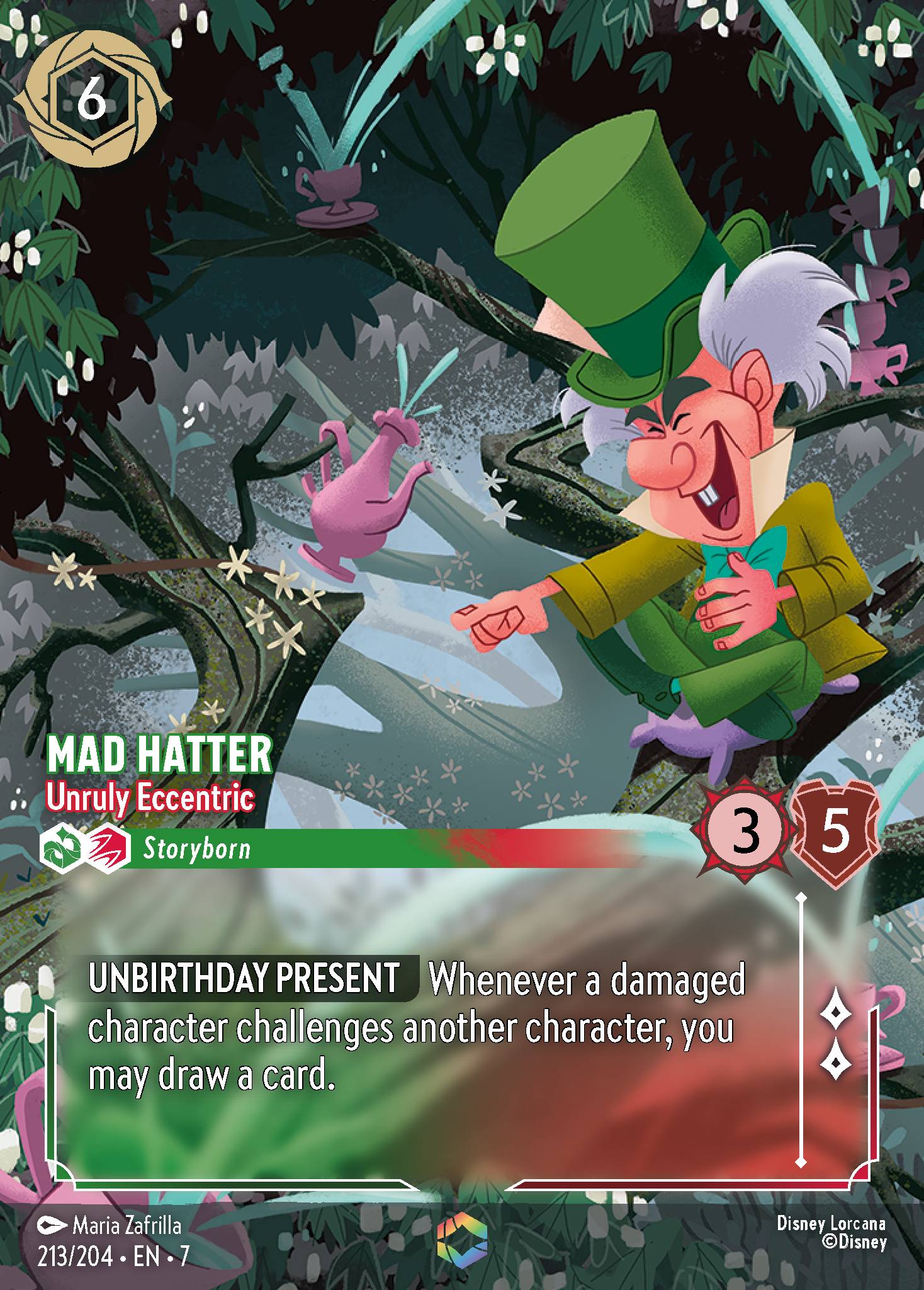 Mad Hatter — Unruly Eccentric Disney Lorcana card