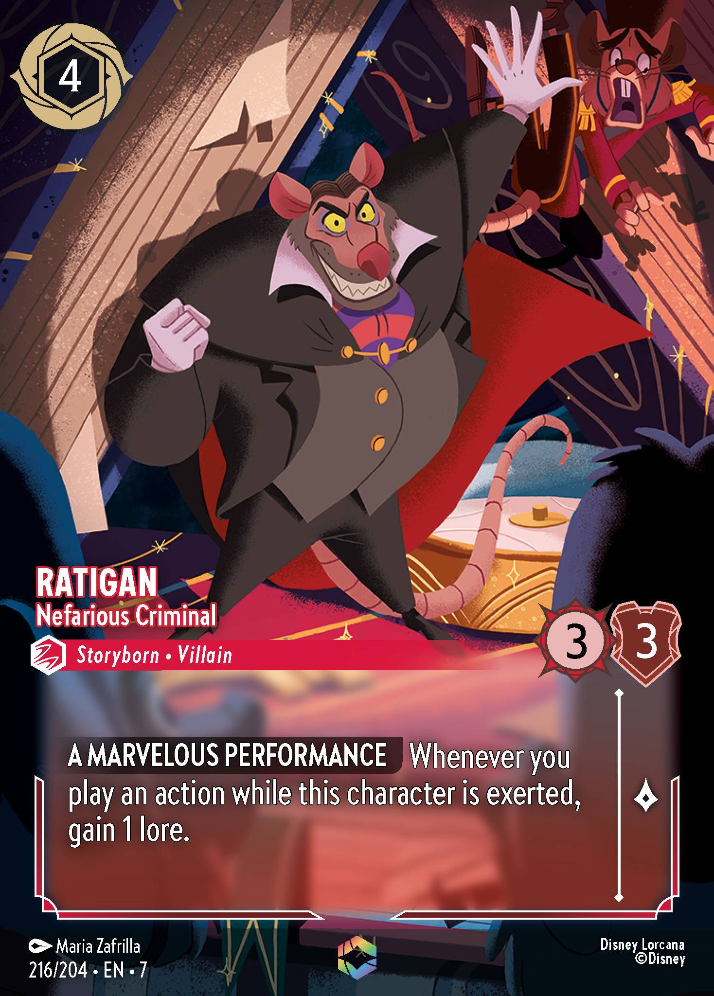 Ratigan — Nefarious Criminal Disney Lorcana card