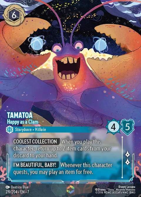 Tamatoa — Happy as a Clam Disney Lorcana card