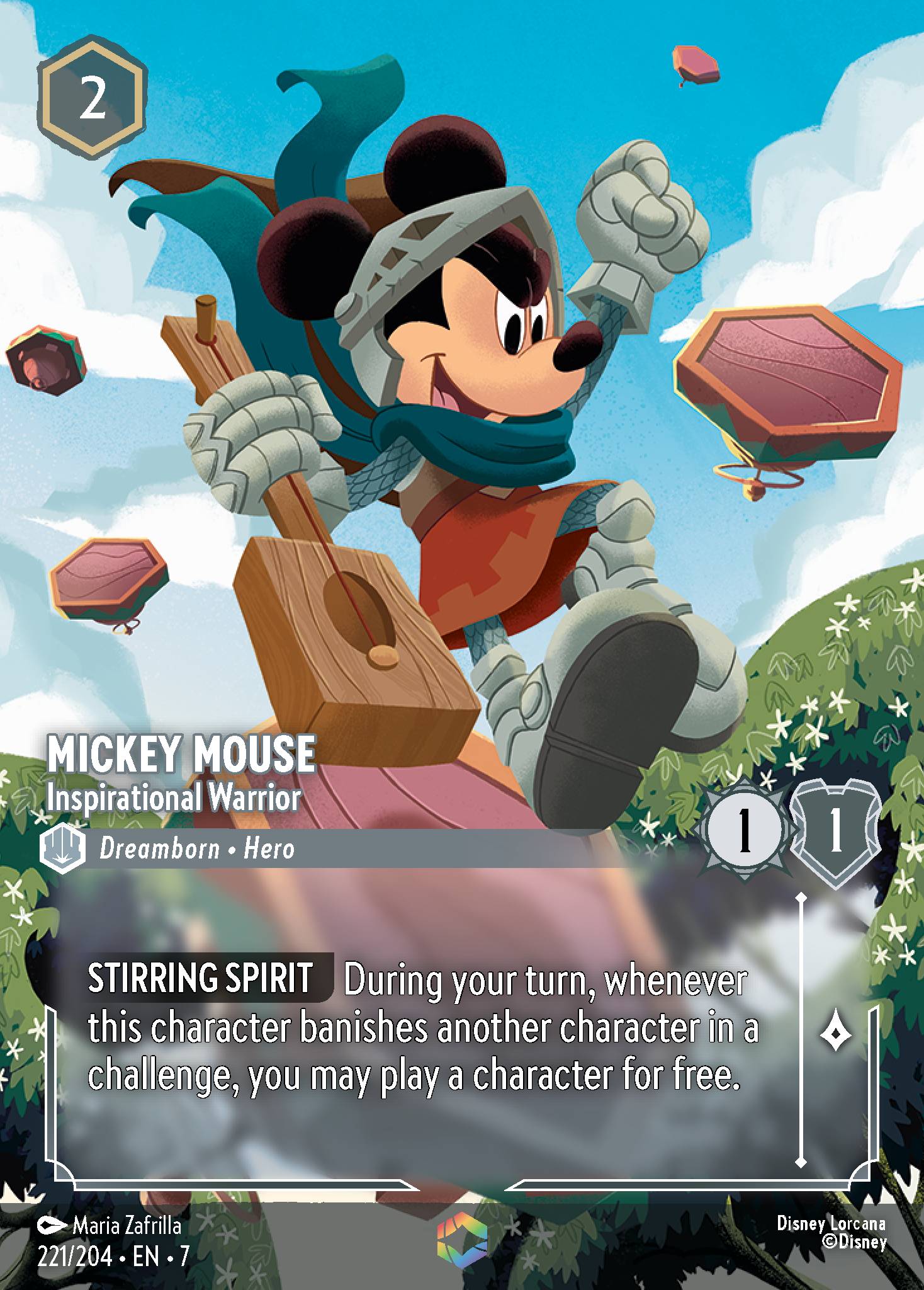 Mickey Mouse — Inspirational Warrior Disney Lorcana card