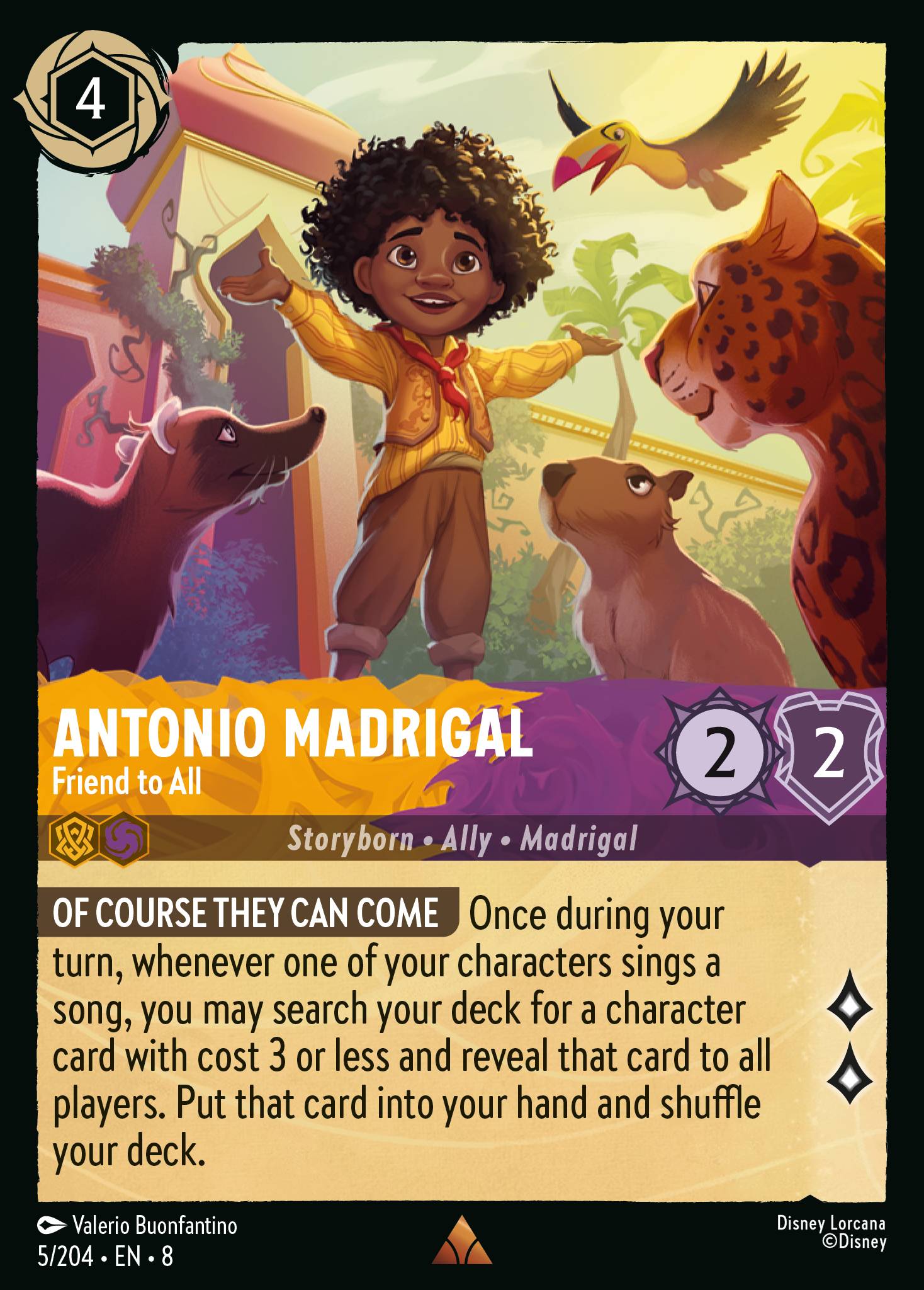 Antonio Madrigal — Friend to All Disney Lorcana card