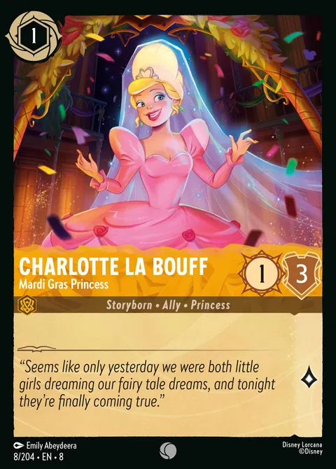 Charlotte La Bouff — Mardi Gras Princess Disney Lorcana card