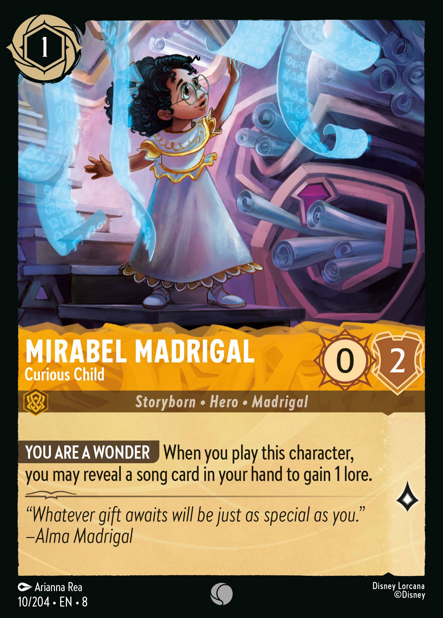 Mirabel Madrigal — Curious Child Disney Lorcana card