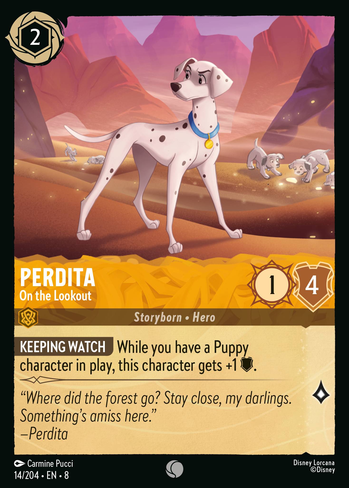 Perdita — On the Lookout Disney Lorcana card