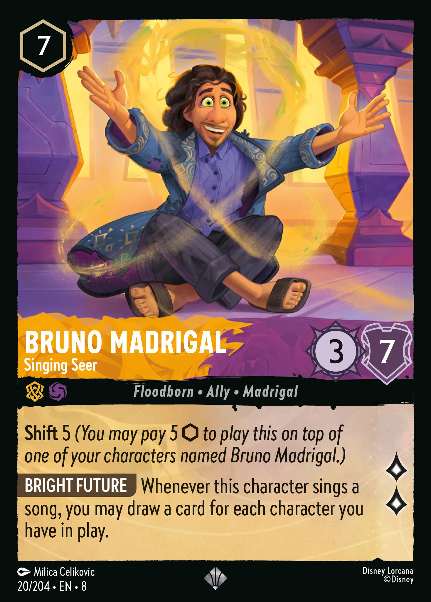 Bruno Madrigal — Singing Seer Disney Lorcana card
