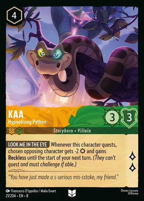 Kaa — Hypnotizing Python Disney Lorcana card