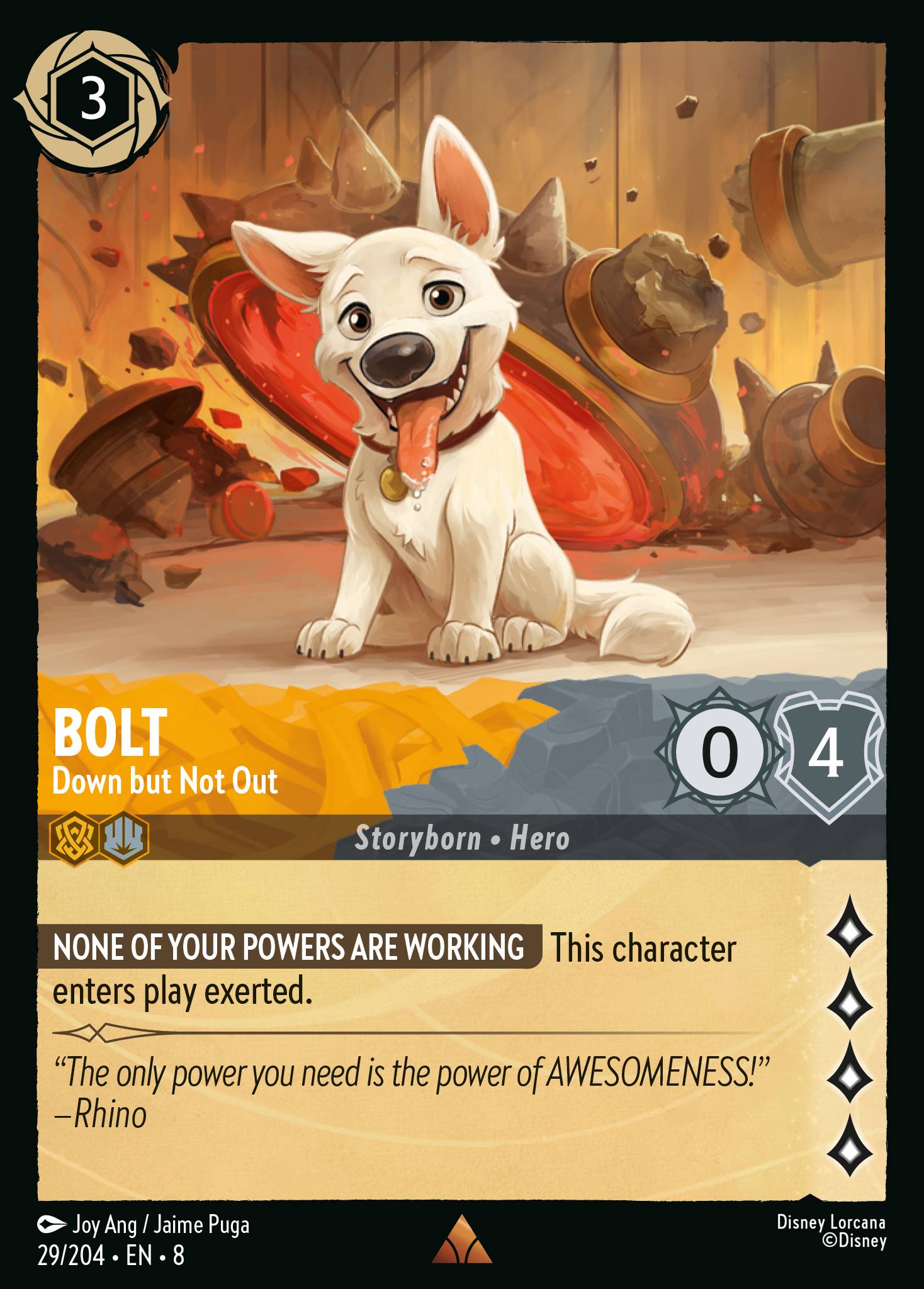 Bolt — Down but Not Out Disney Lorcana card
